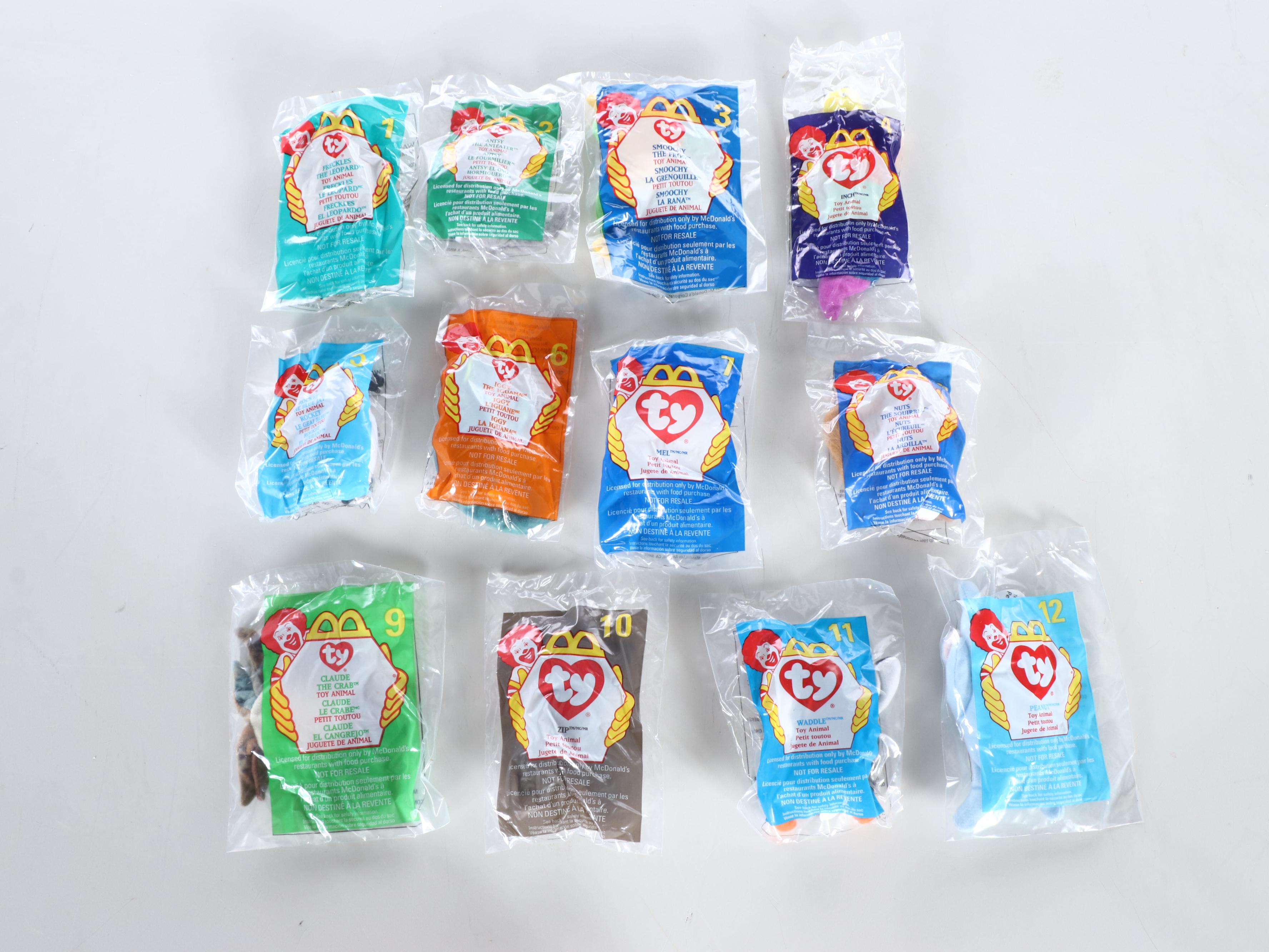 McDonald's Toys Featuring Various Animal Beanie Babies, 1998