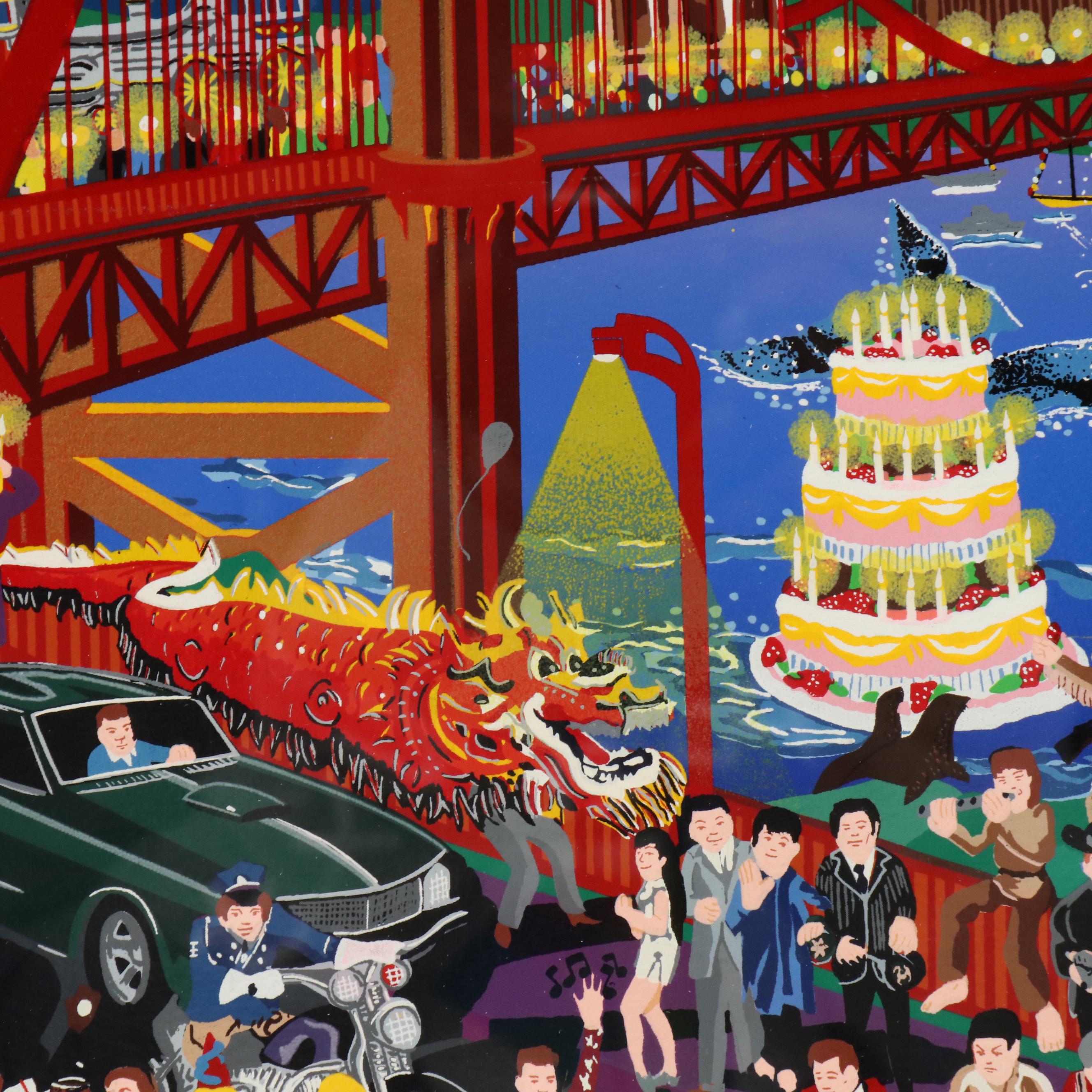 Melanie Taylor Kent Signed Serigraph "Golden Gate Bridge," 1987