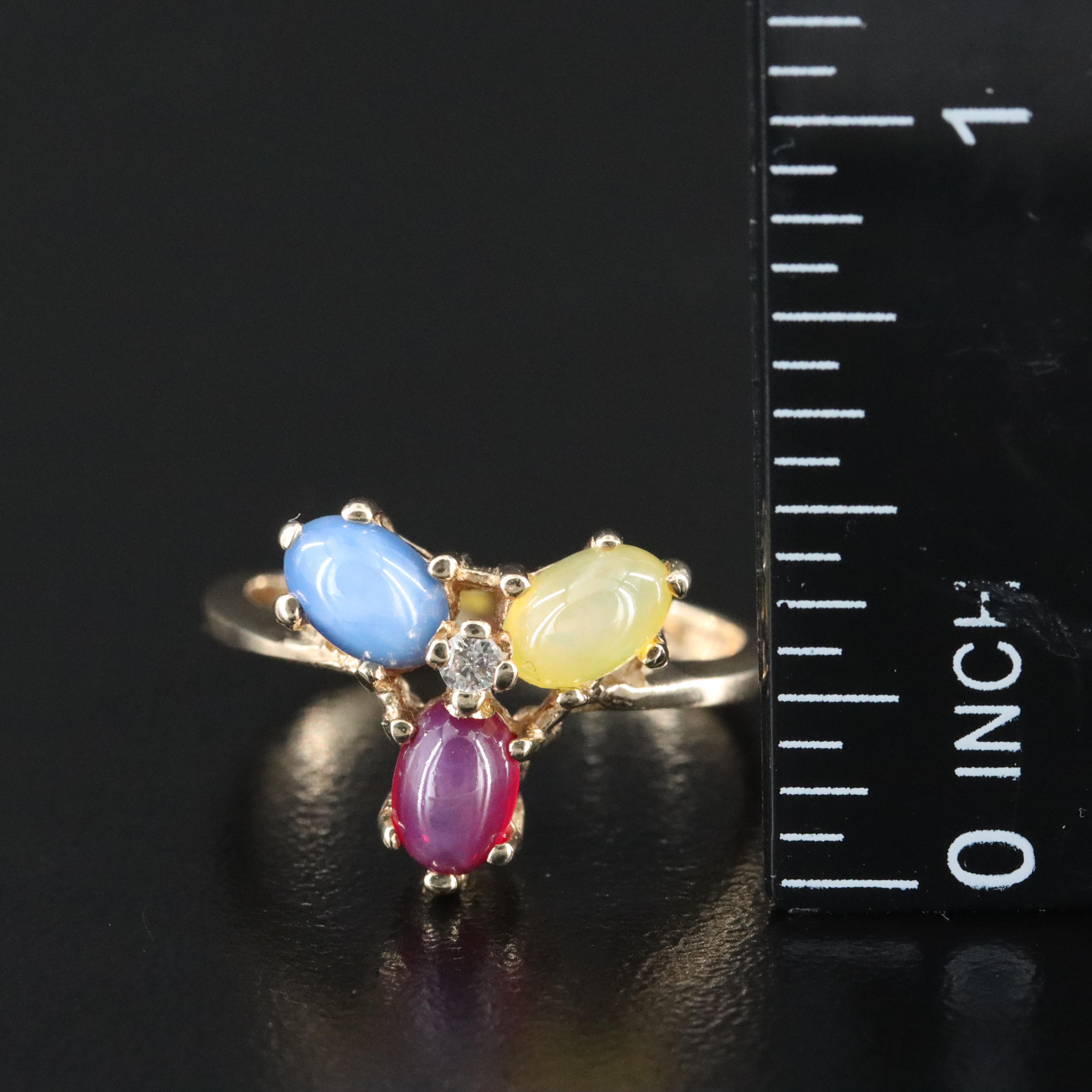 10K Star Sapphire and Diamond Ring