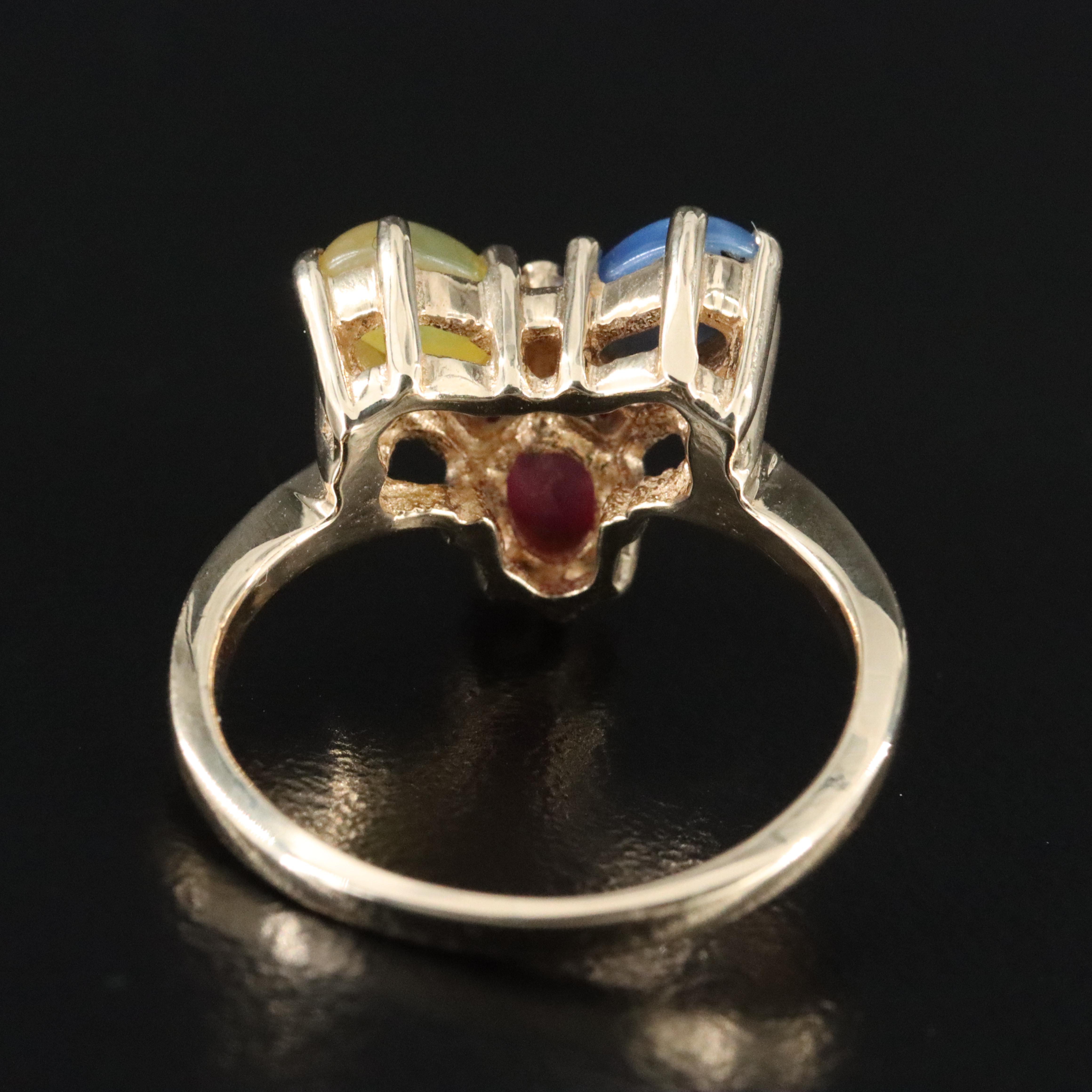 10K Star Sapphire and Diamond Ring