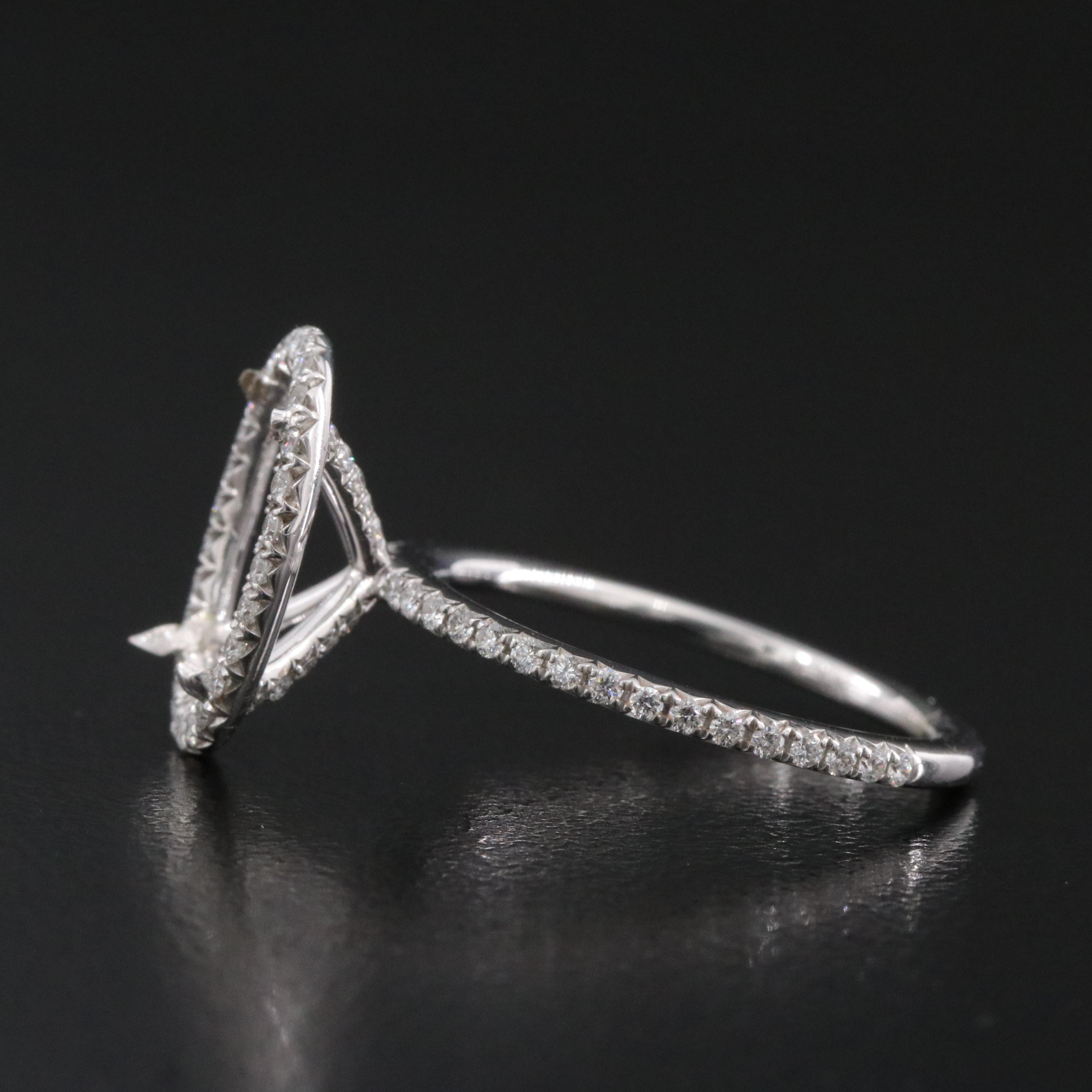 18K 0.44 CTW Diamond Semi-Mount Ring
