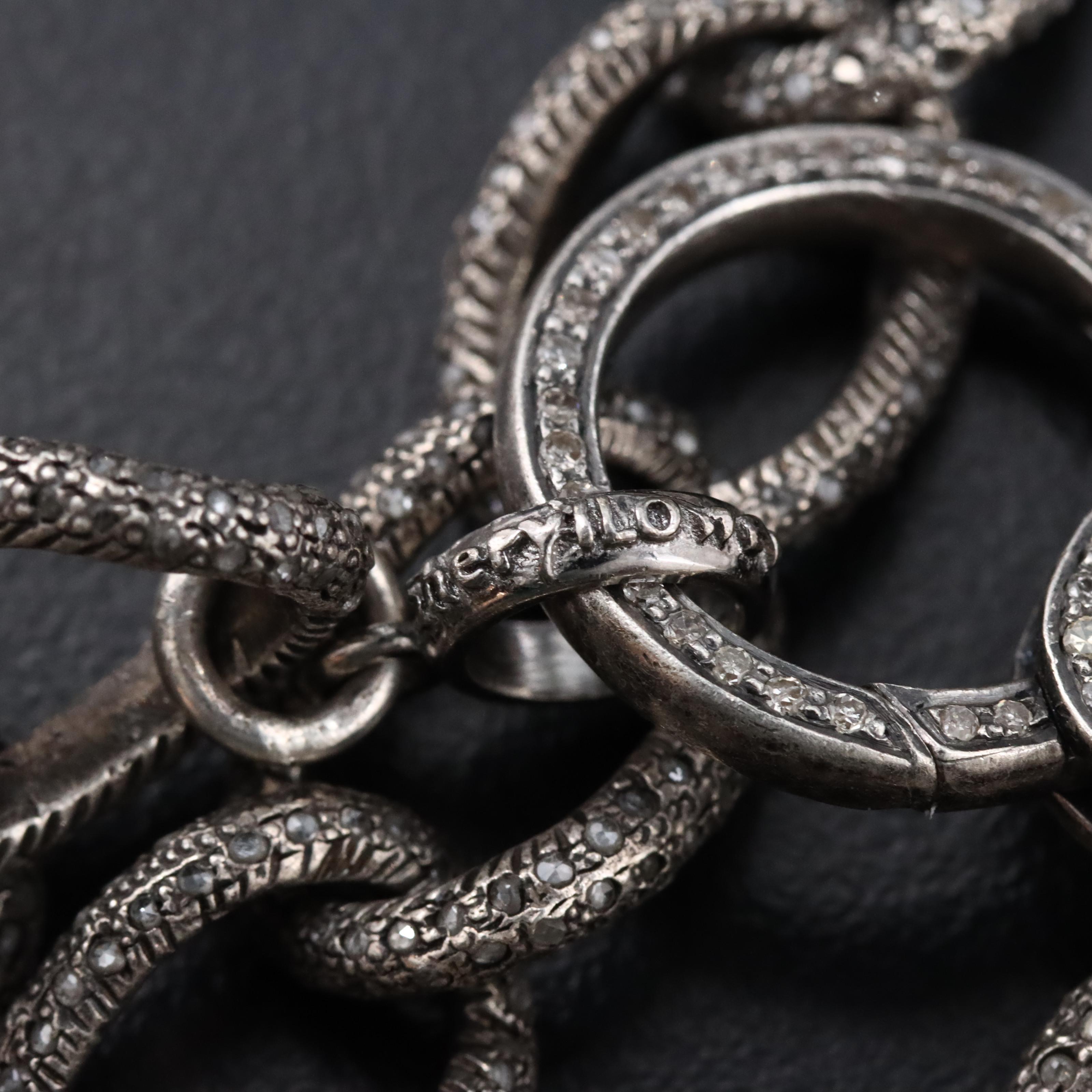 Sheryl Lowe Sterling Diamond Curb Chain Necklace