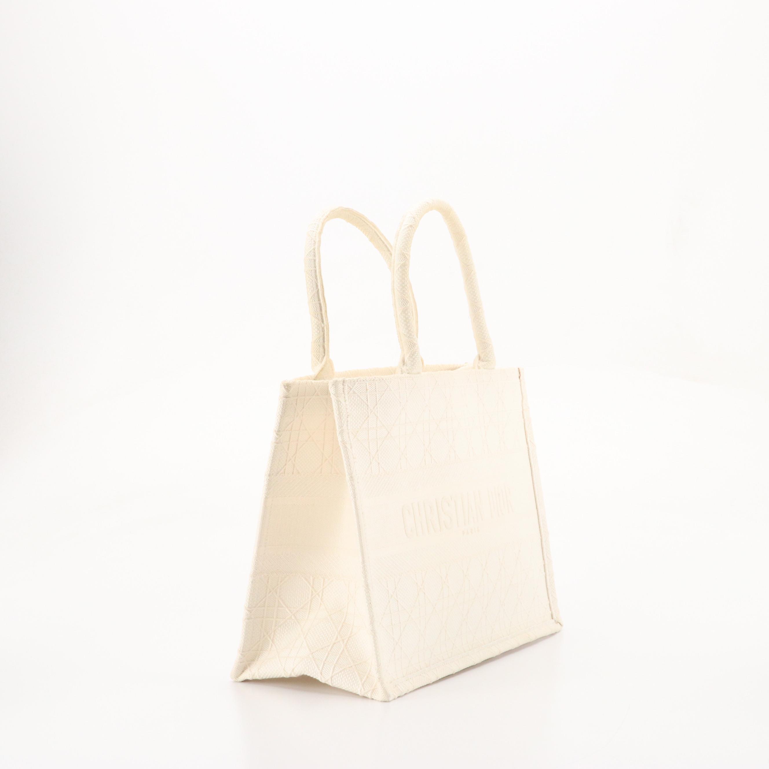 Christian Dior Embroidered Cannage Canvas Medium Book Tote