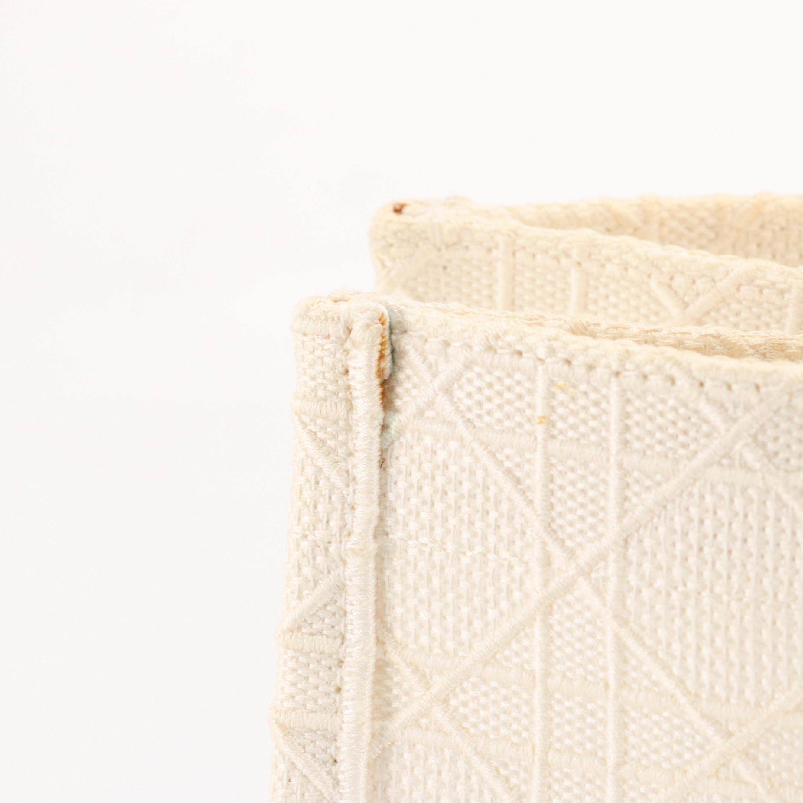 Christian Dior Embroidered Cannage Canvas Medium Book Tote