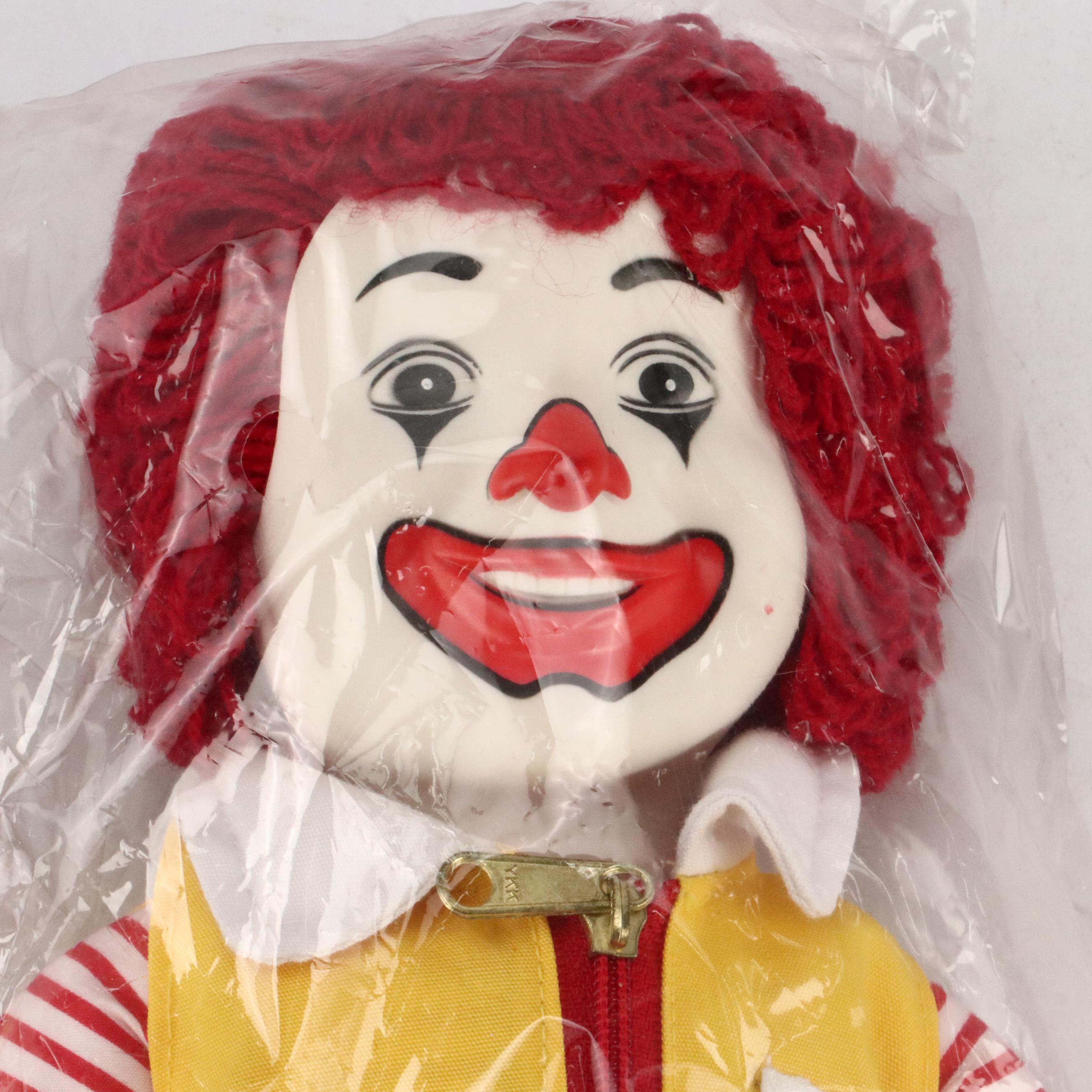 McDonald's Ronald McDonald, Grimace and Hamburglar Stuffed Toys, 1980s