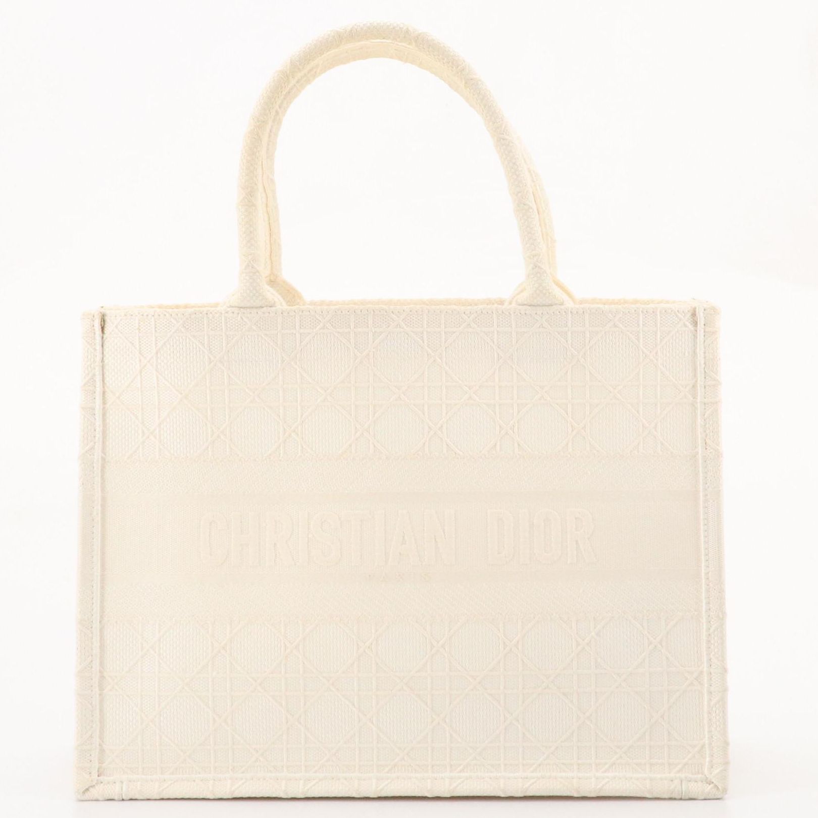 Christian Dior Embroidered Cannage Canvas Medium Book Tote