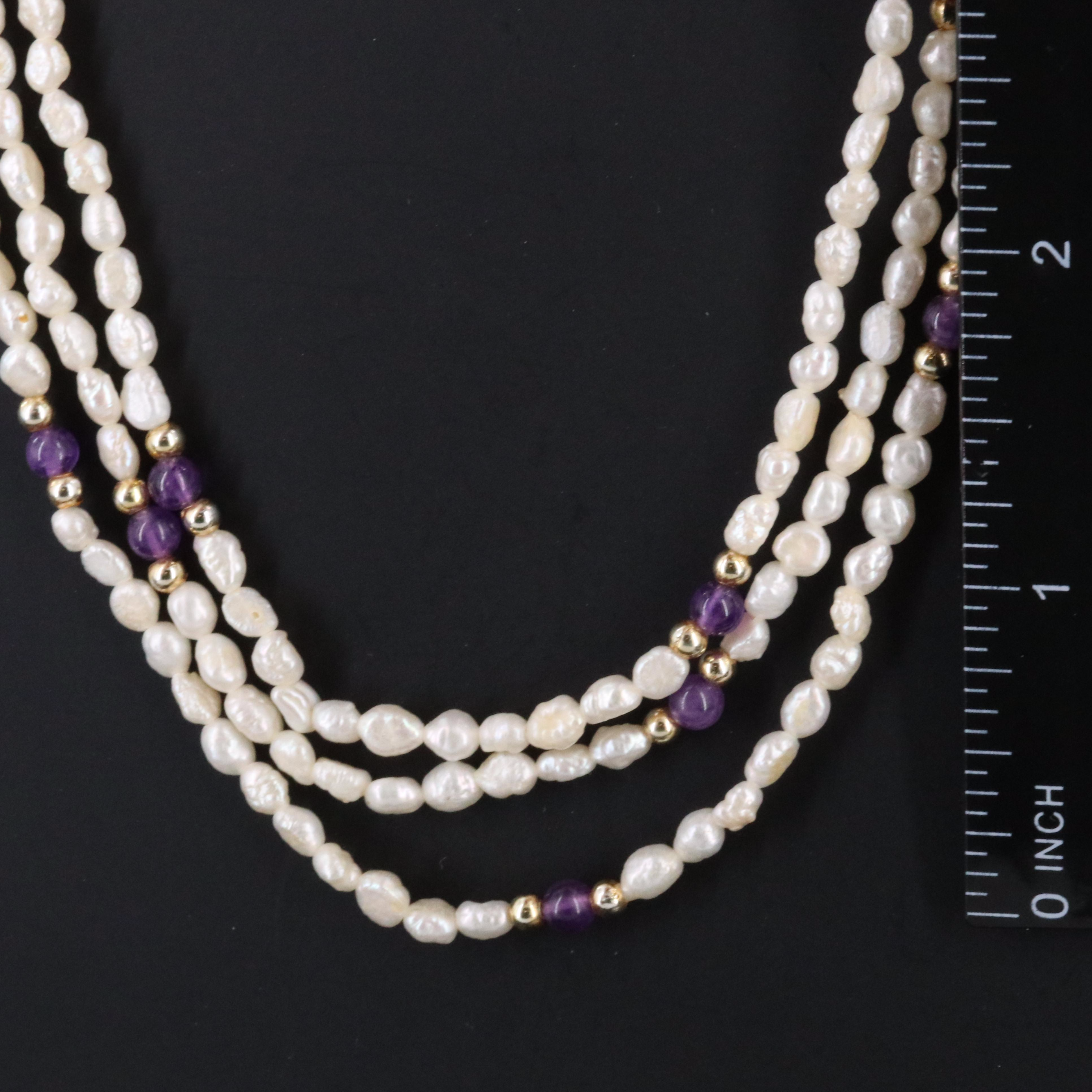 Pearl and Amethyst Bracelet and Necklace Set