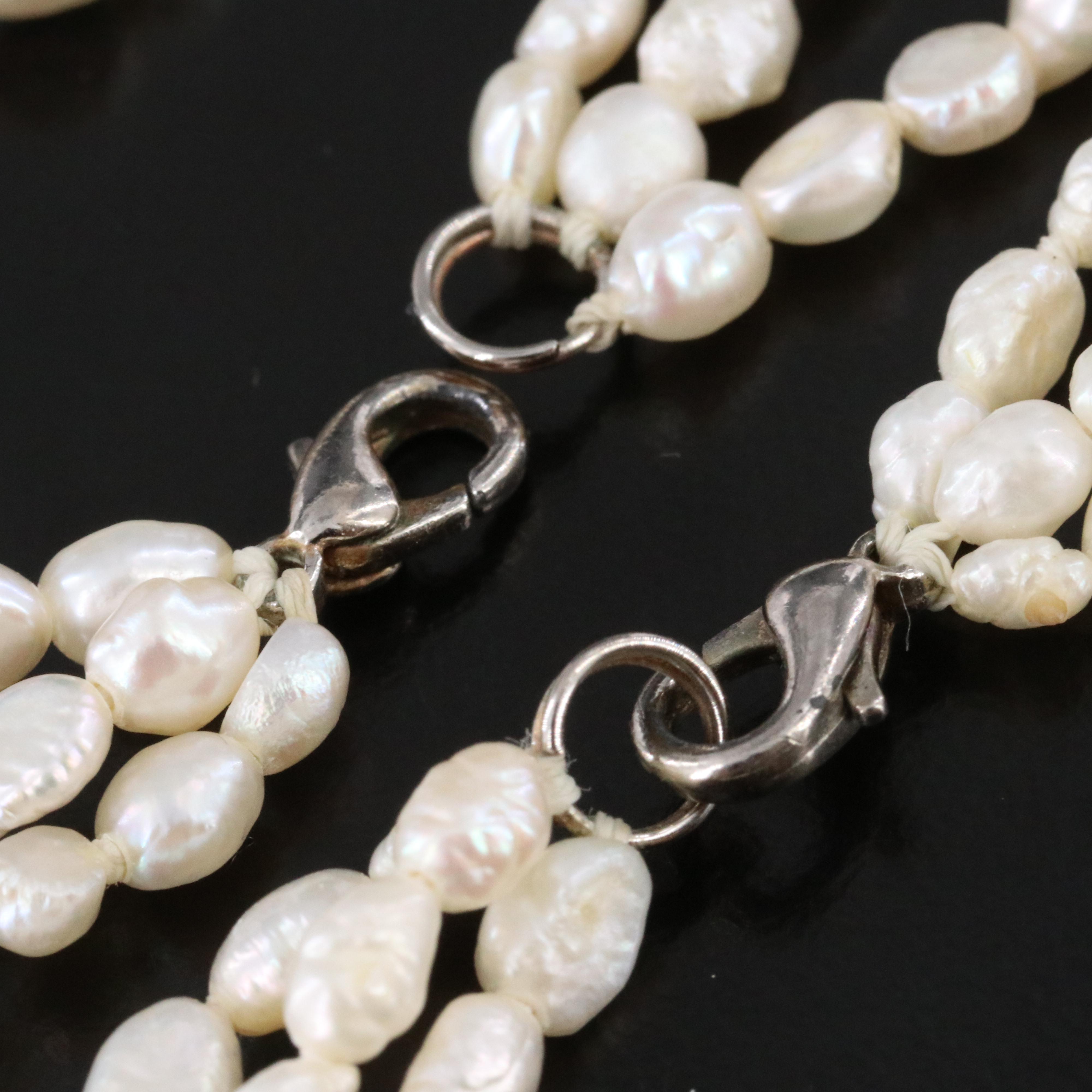 Pearl and Amethyst Bracelet and Necklace Set