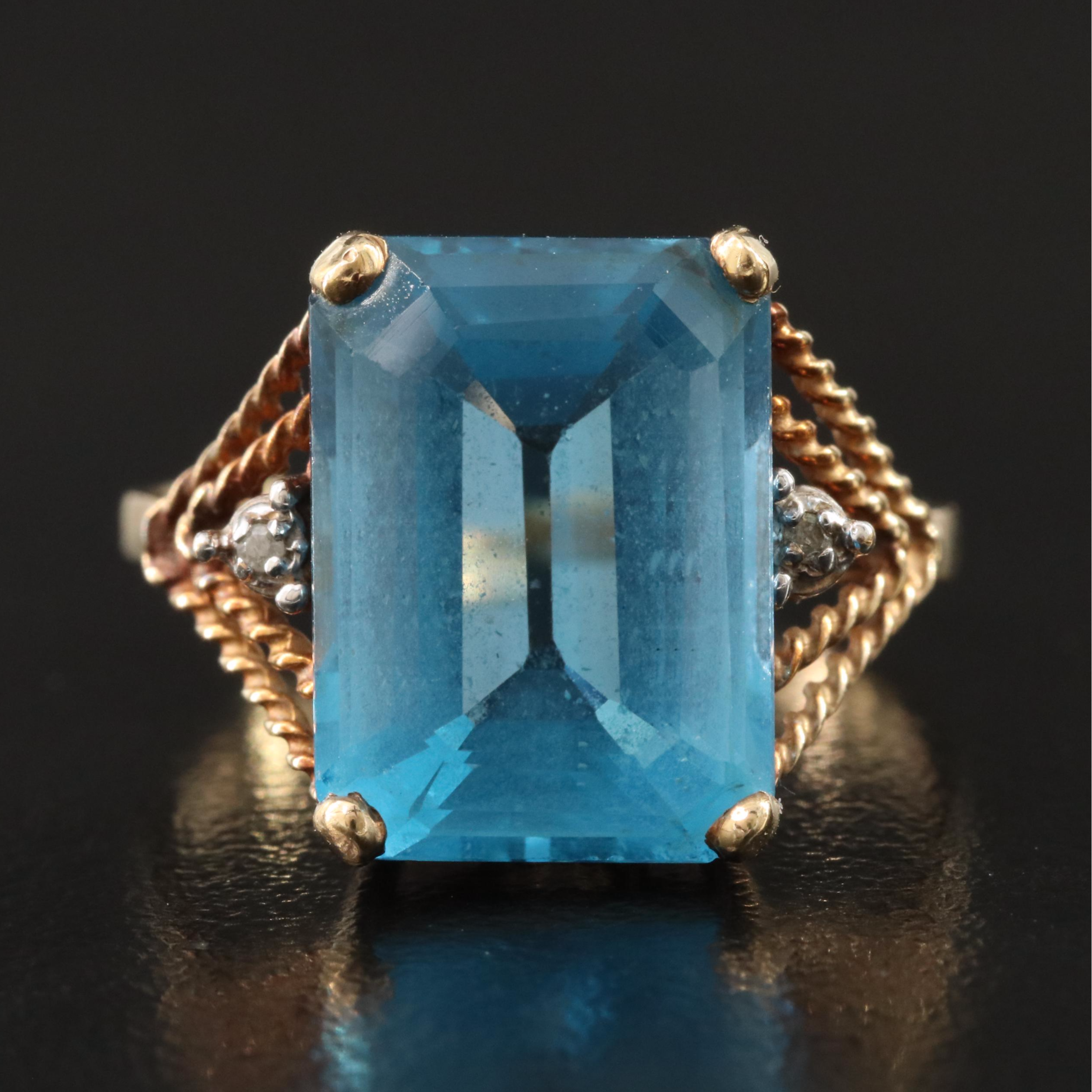 10K Topaz and Diamond Ring