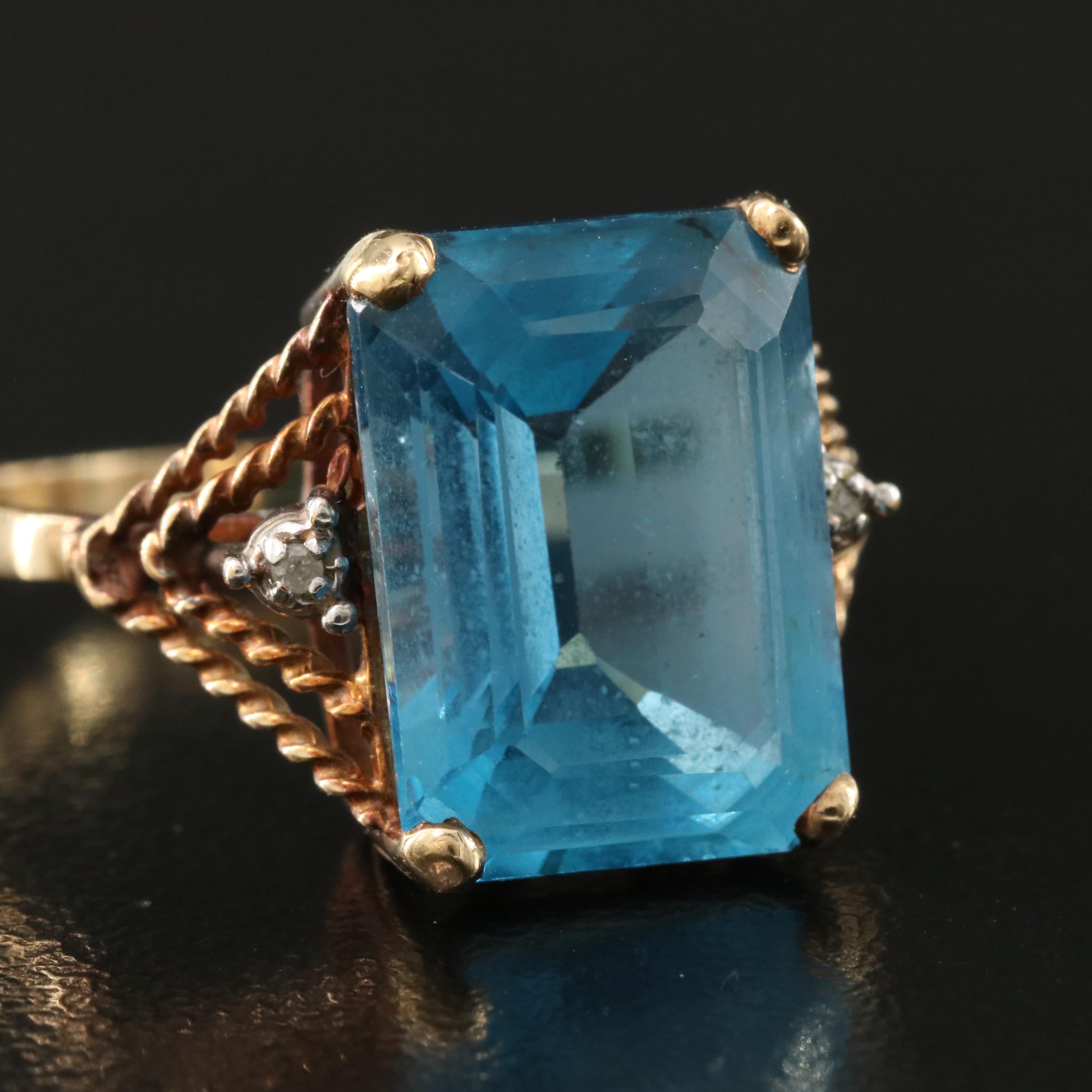 10K Topaz and Diamond Ring