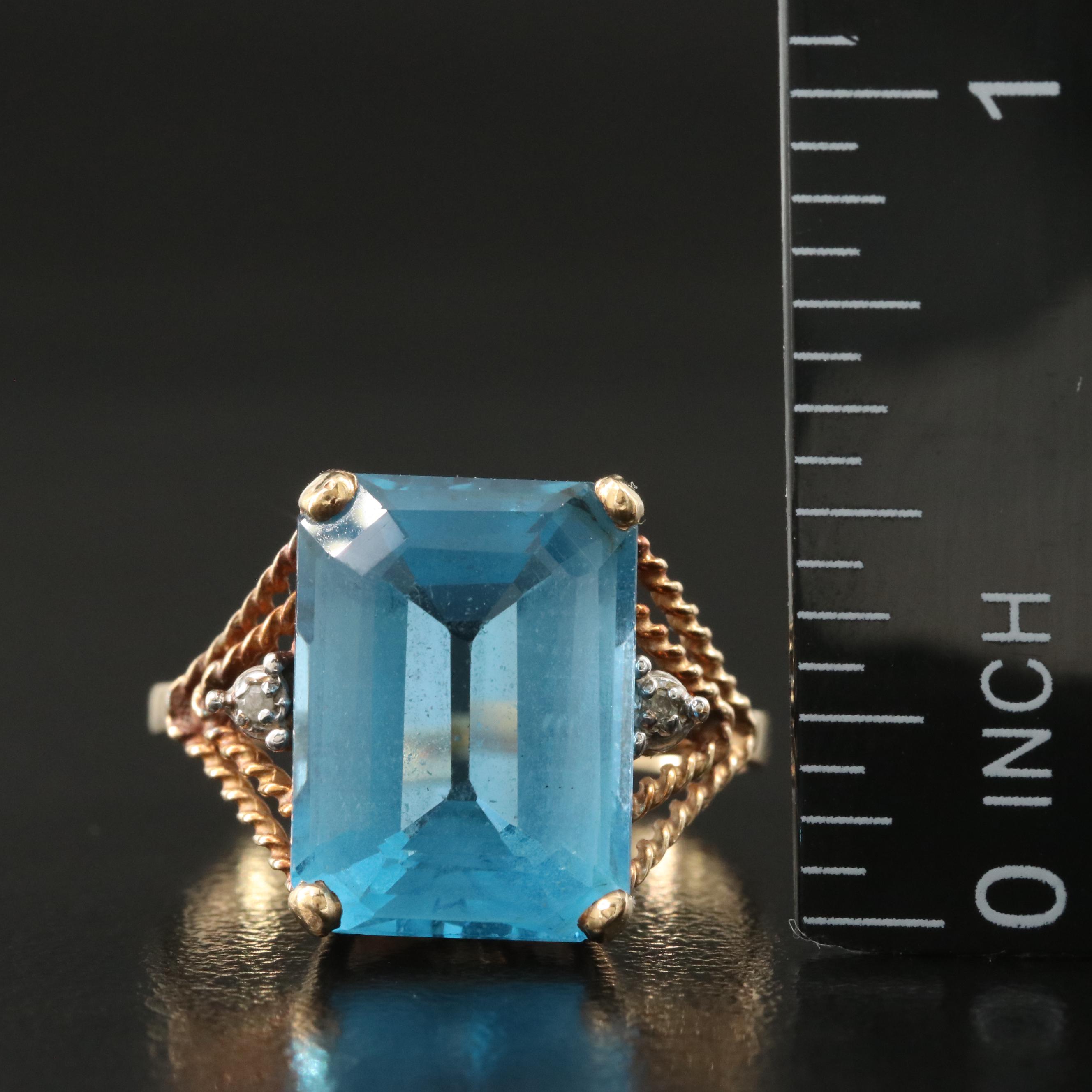 10K Topaz and Diamond Ring