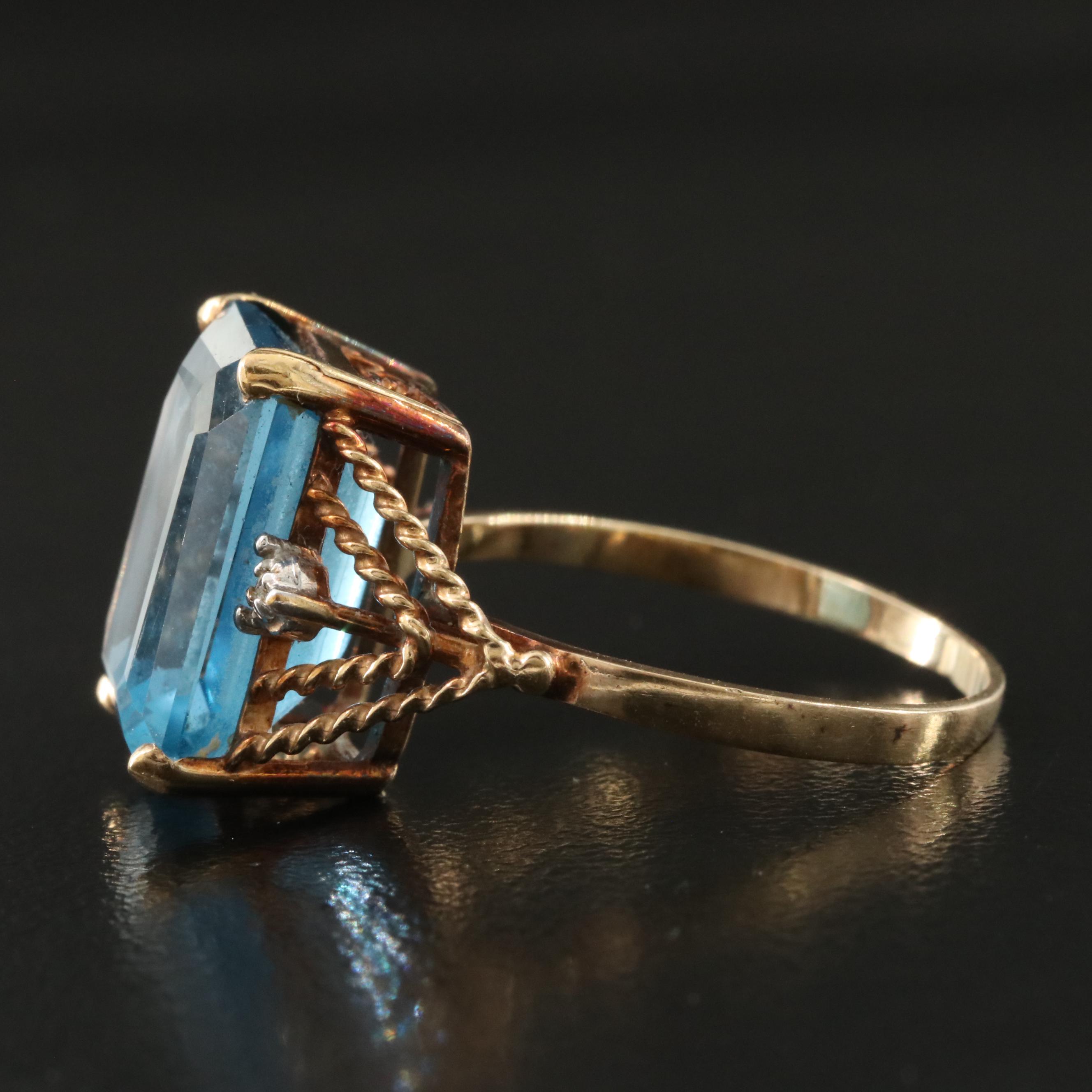 10K Topaz and Diamond Ring