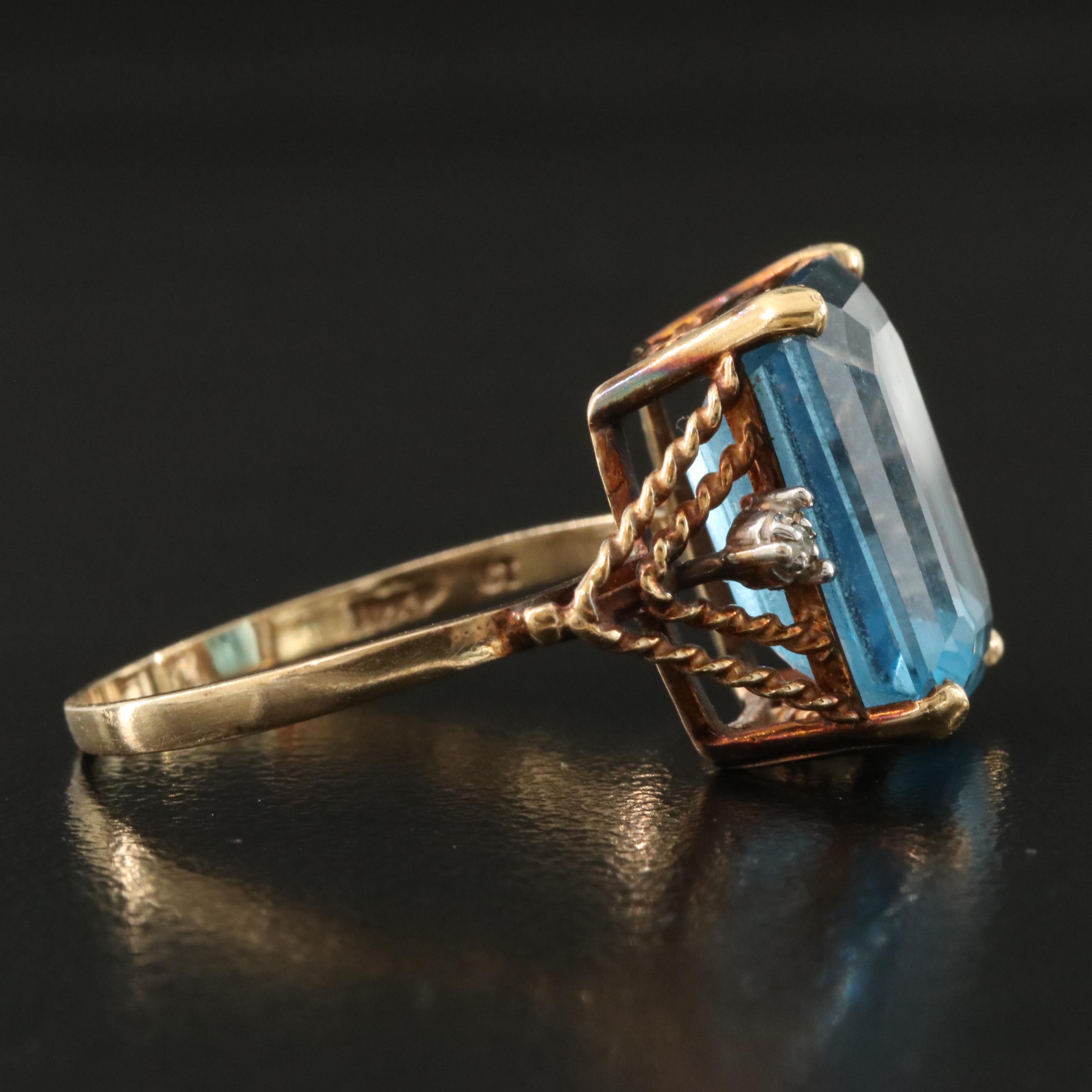 10K Topaz and Diamond Ring