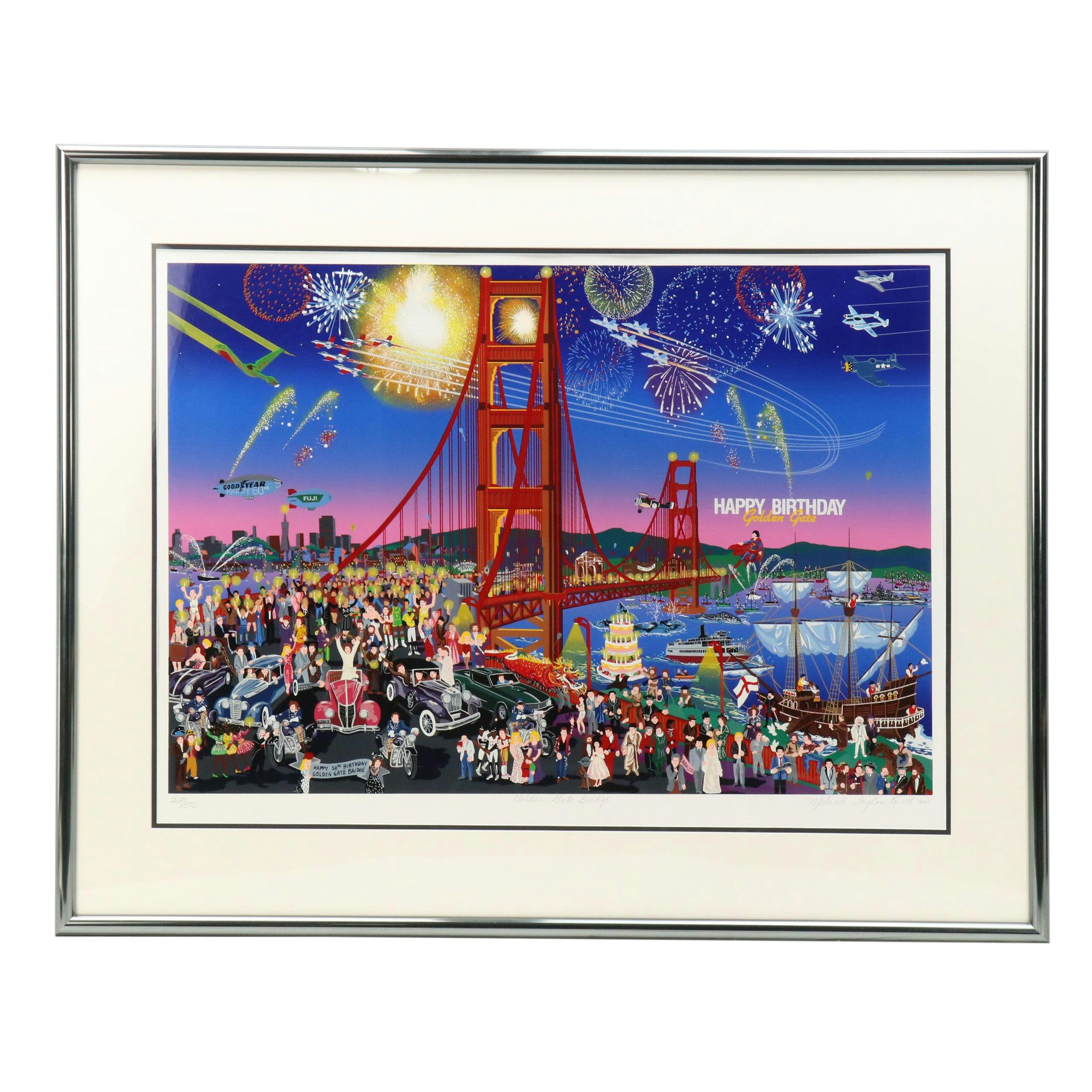 Melanie Taylor Kent Signed Serigraph "Golden Gate Bridge," 1987