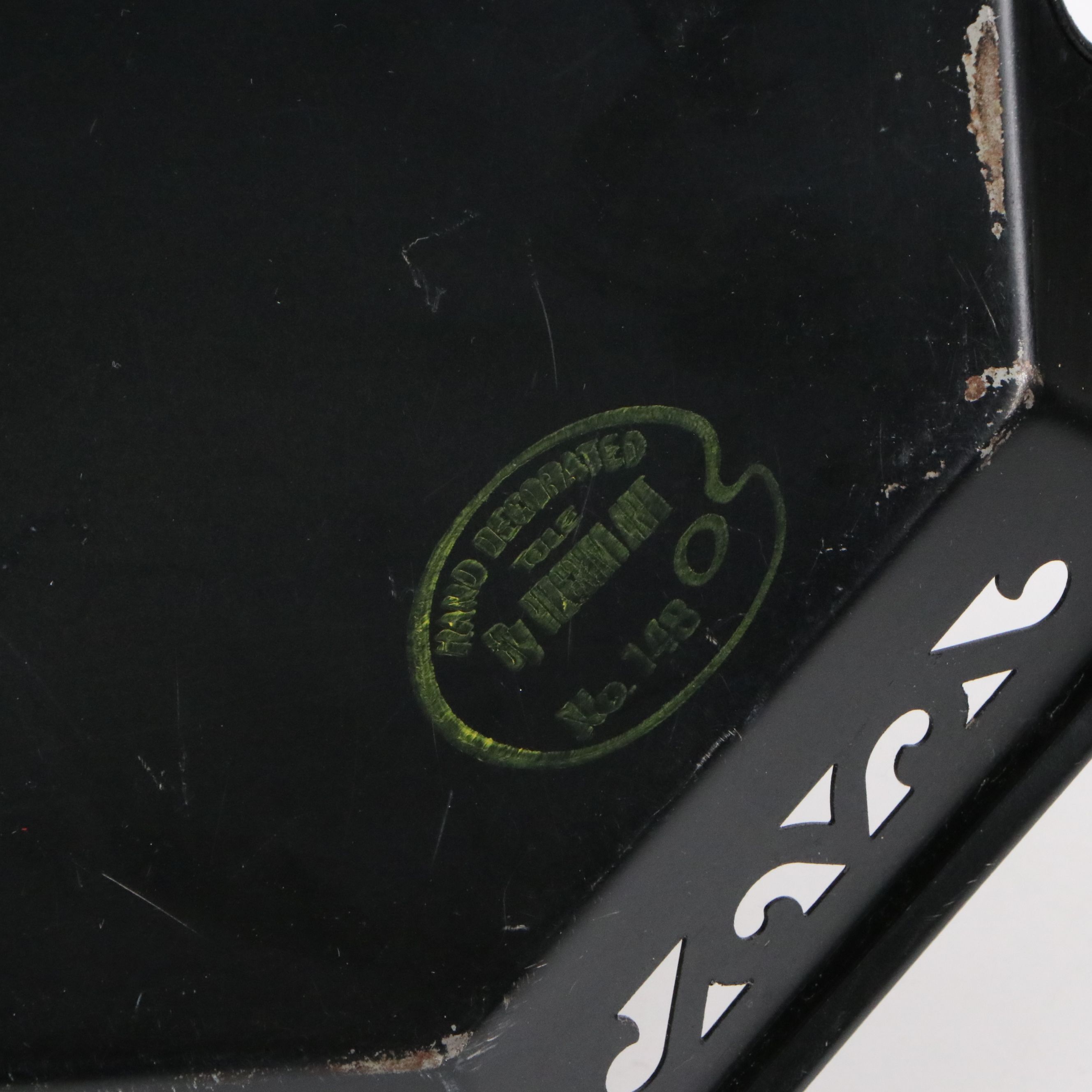 Folk Art Painted Coffee Grinder Hand-Crank Accent Lamp, Pitcher & Toleware Tray