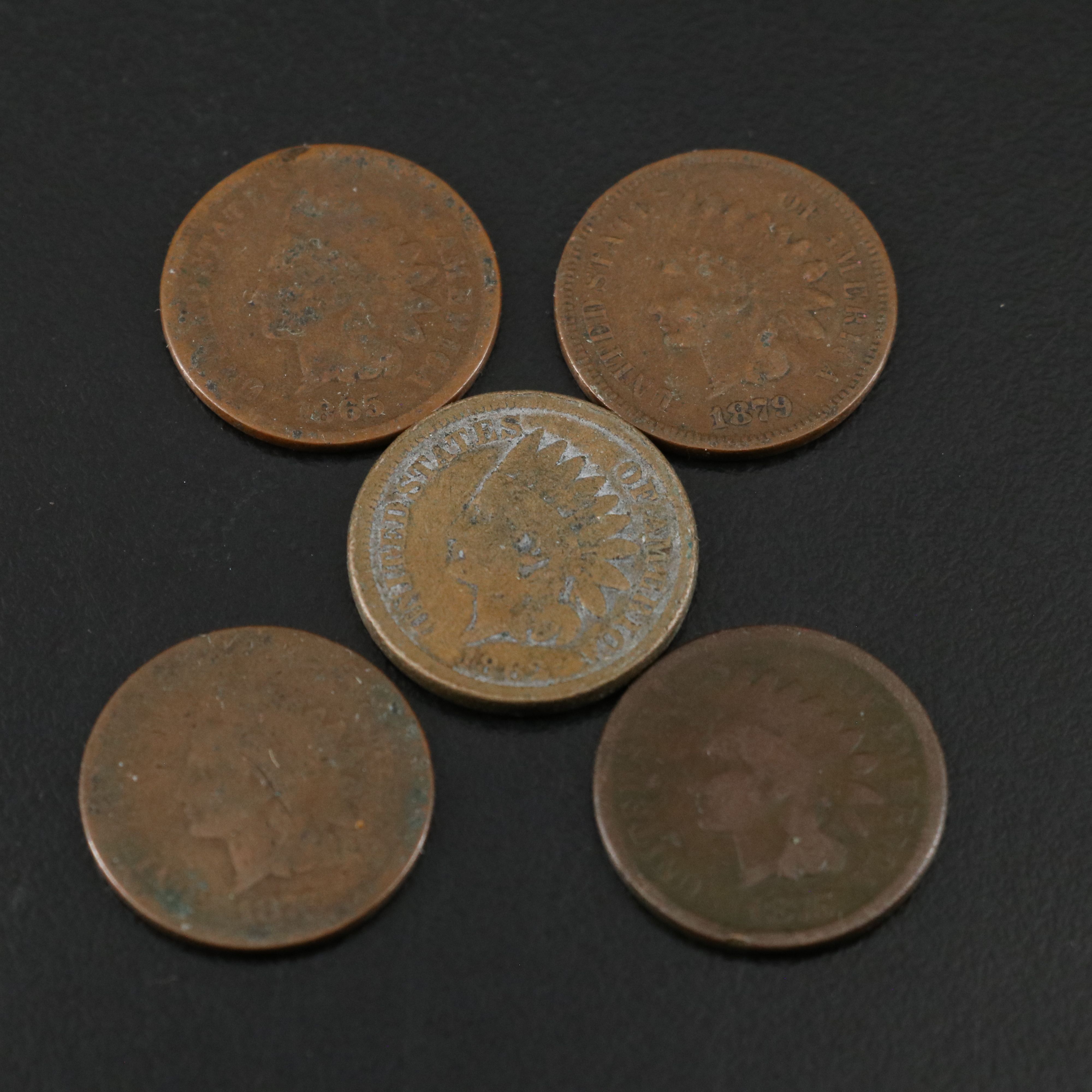 1,000 Lincoln Wheat Cents and Five Better Date Indian Head Cents