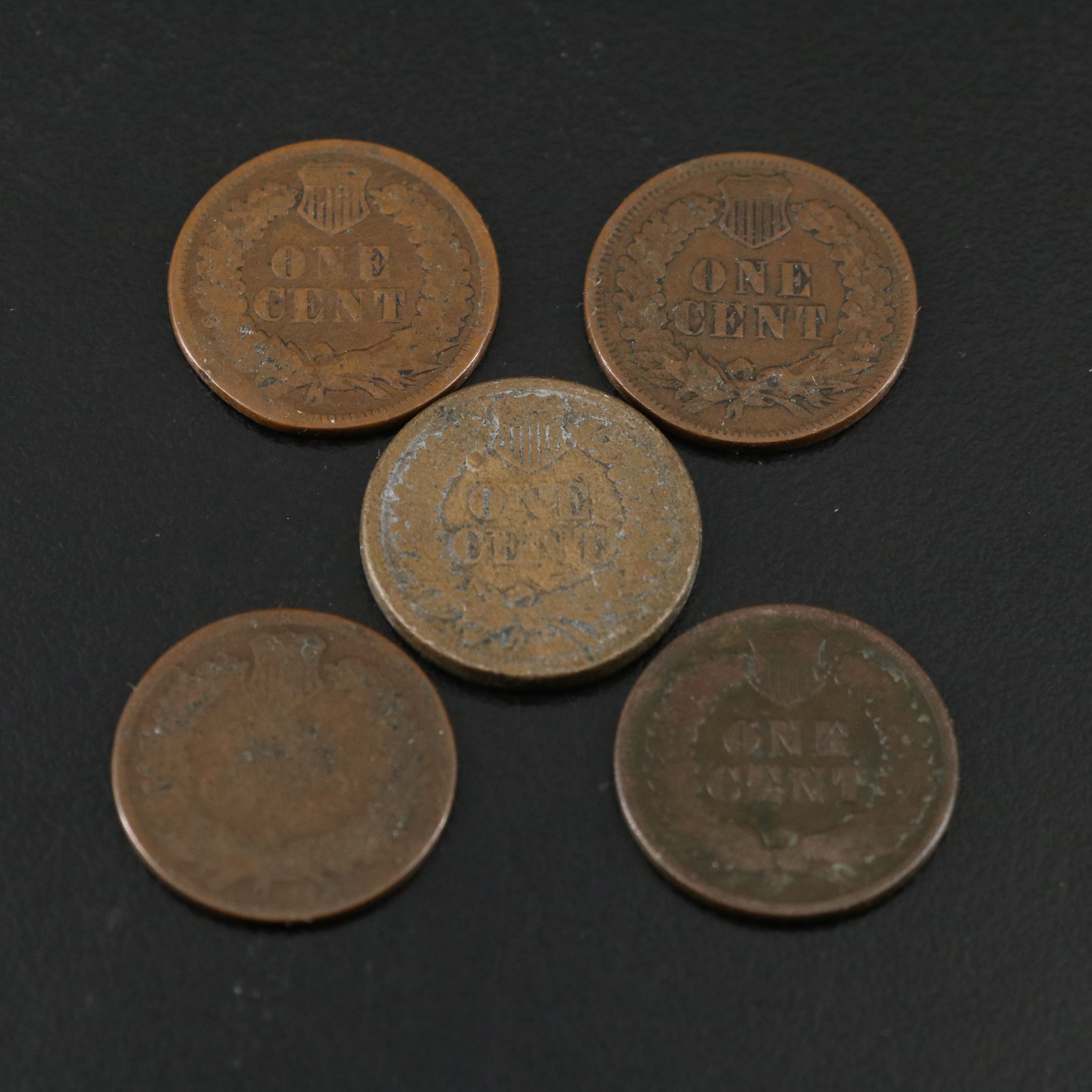 1,000 Lincoln Wheat Cents and Five Better Date Indian Head Cents