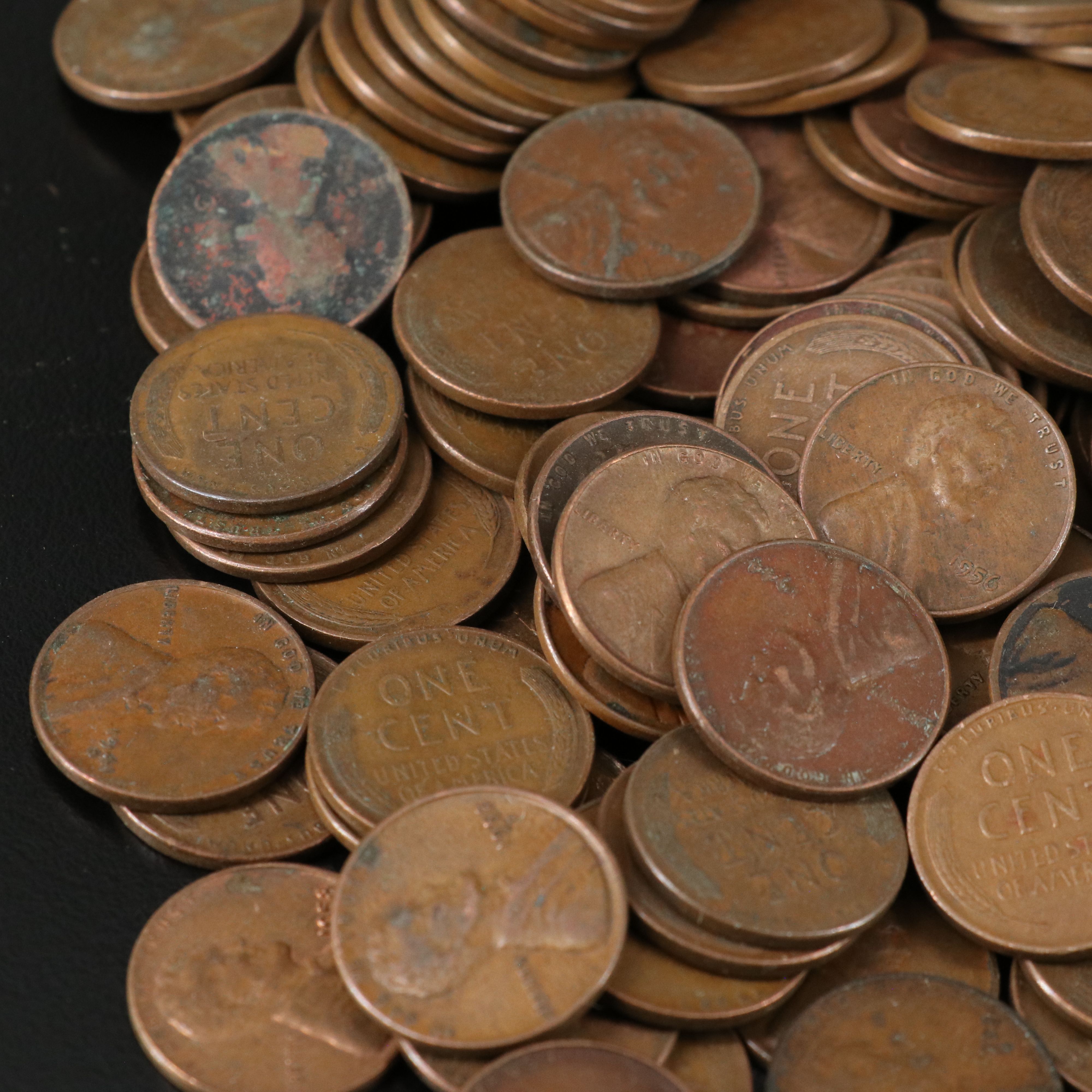 1,000 Lincoln Wheat Cents and Five Better Date Indian Head Cents