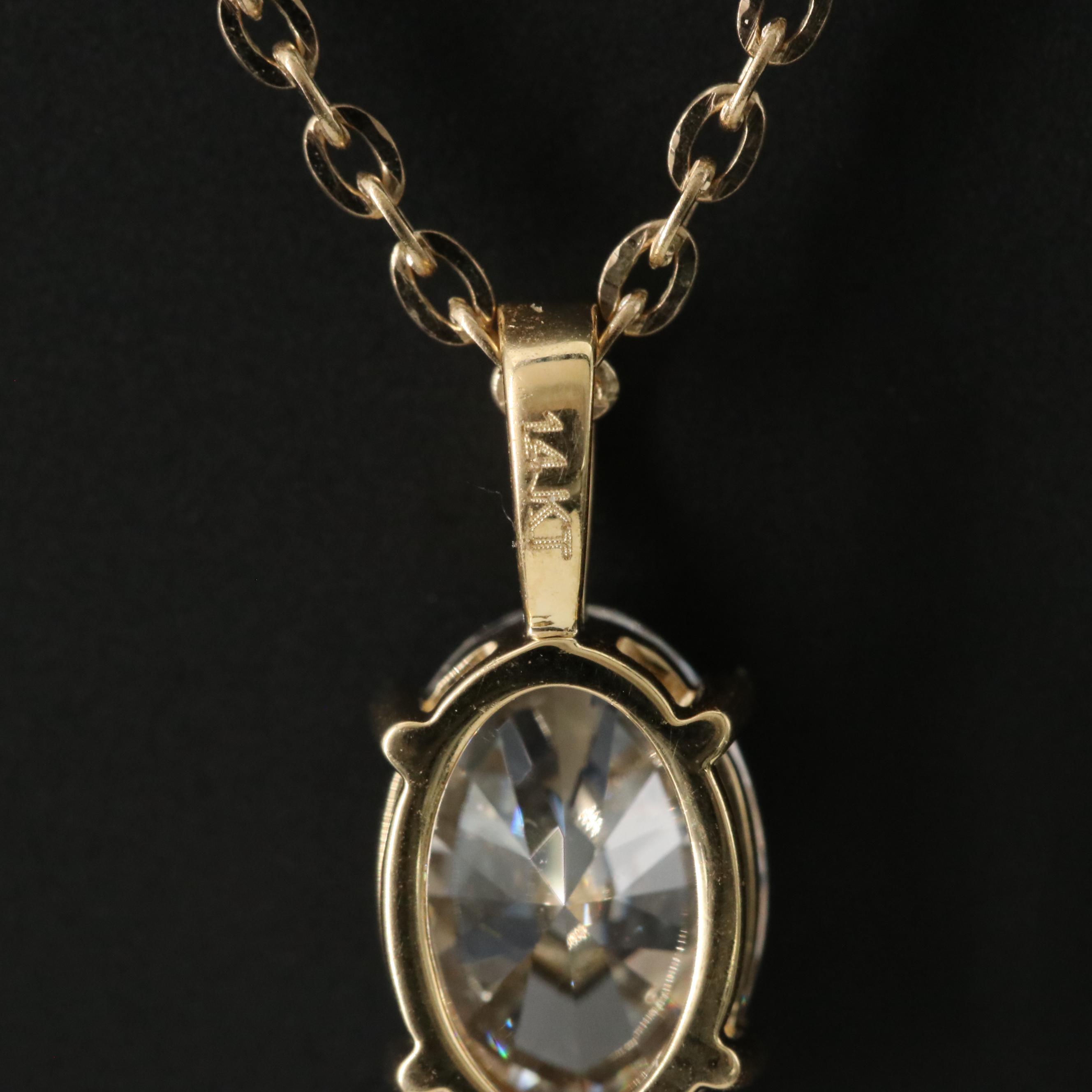 14K 1.45 CT Lab Grown Diamond Solitaire Pendant Necklace with IGI Report