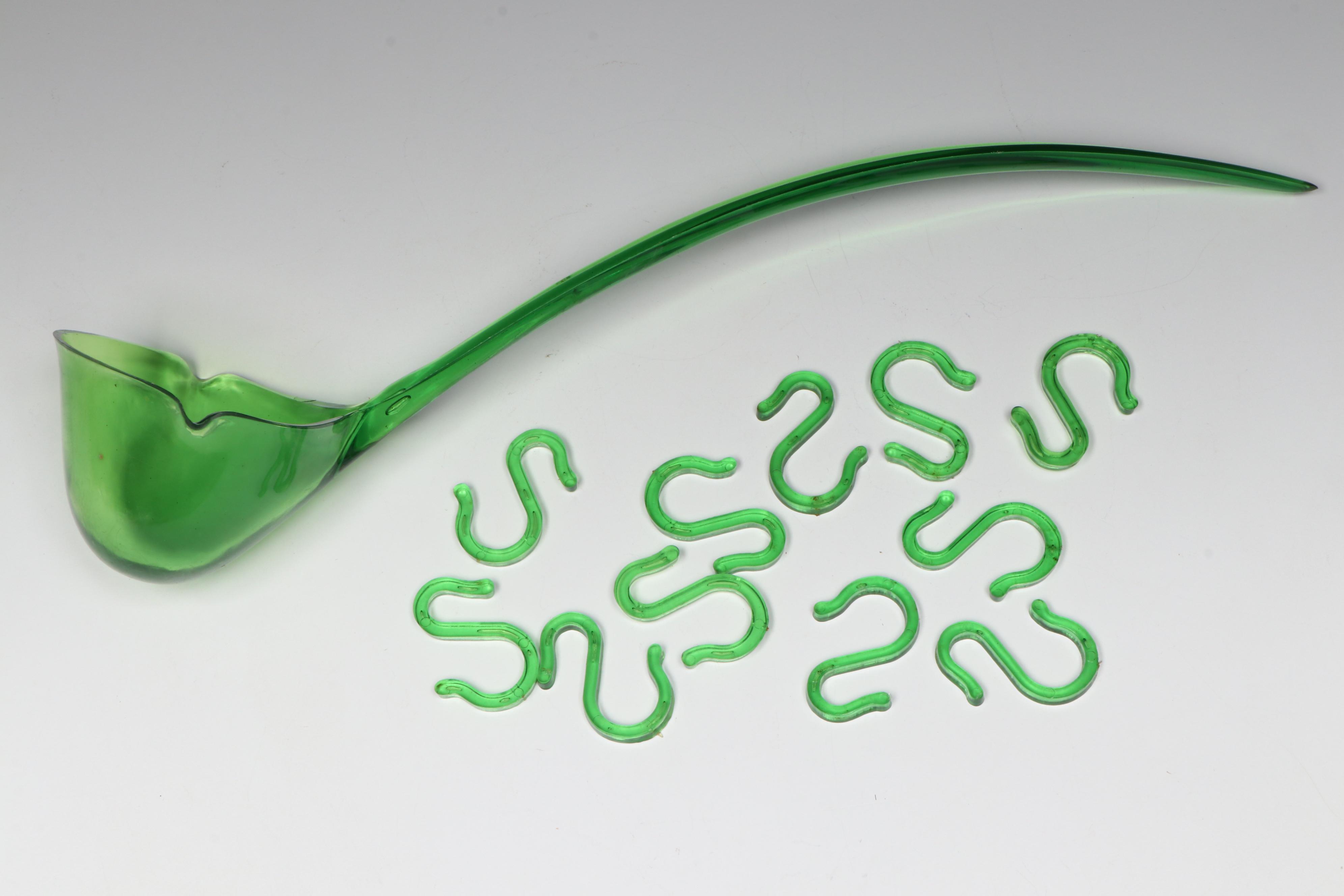 Vintage Indiana Glass Green Carnival Glass Punch Set and Tableware