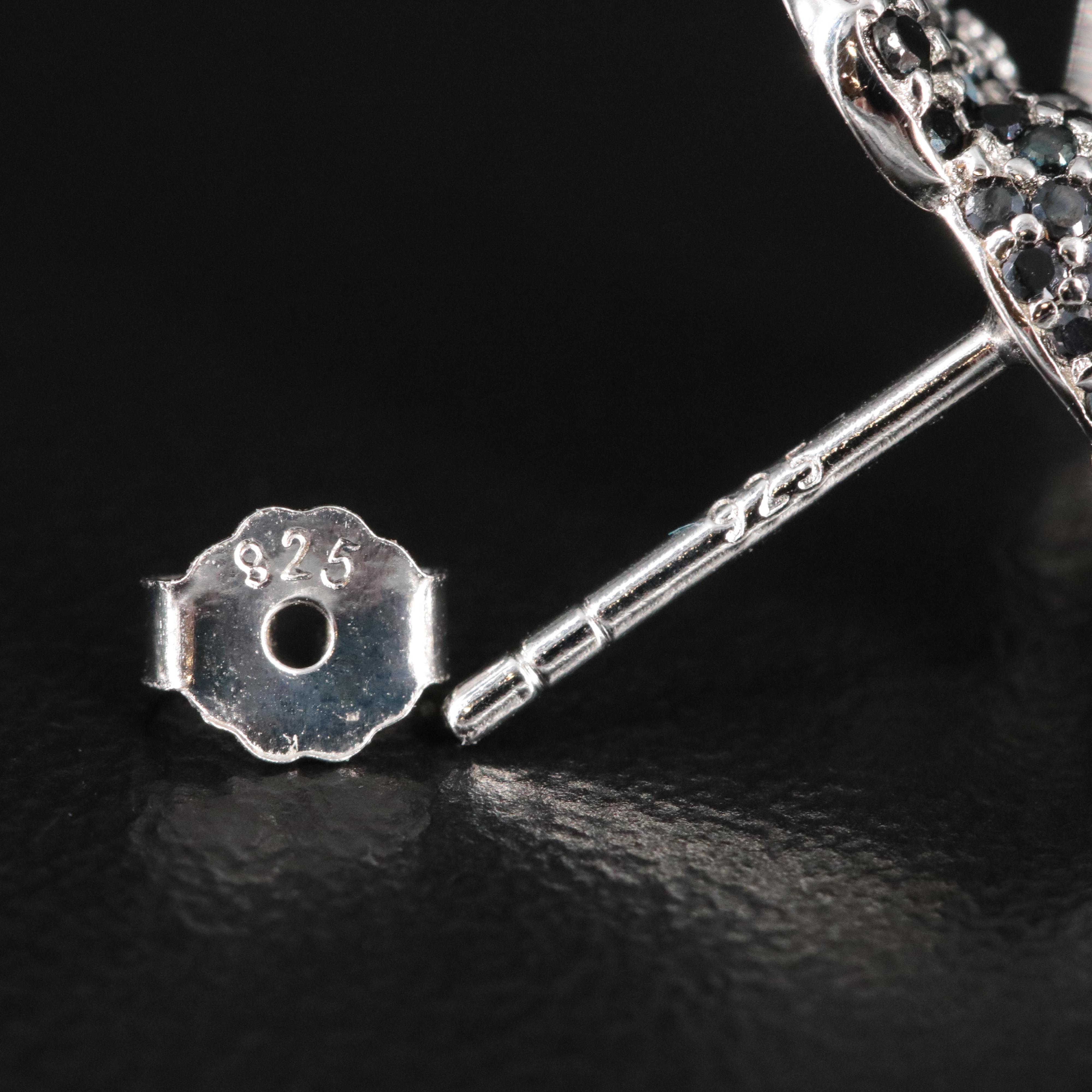 Sterling Spinel and Blue Topaz Elephant Drop Earrings