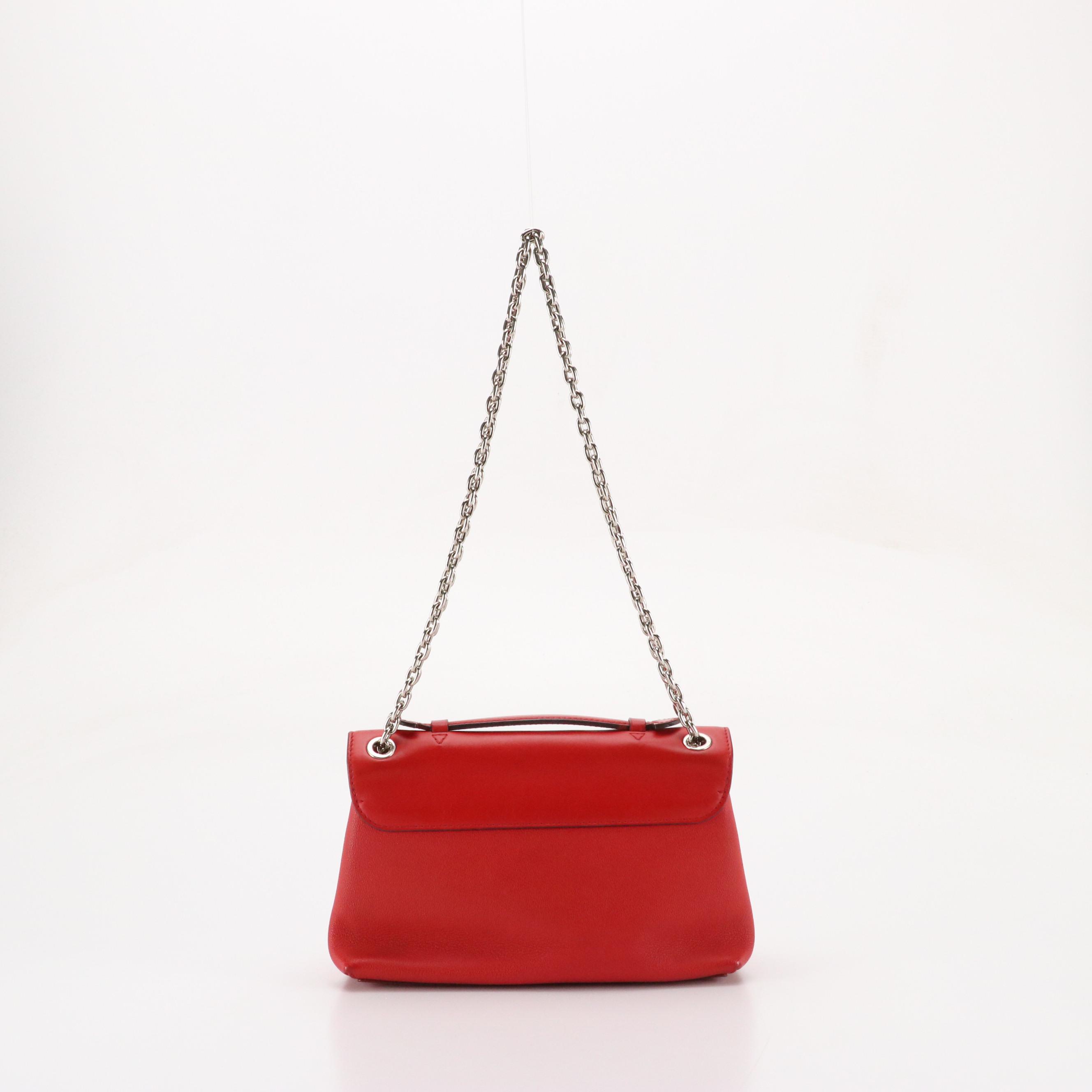 Louis Vuitton Very Chain Two-Way Bag in Red Monogram Plume Ecume Leather
