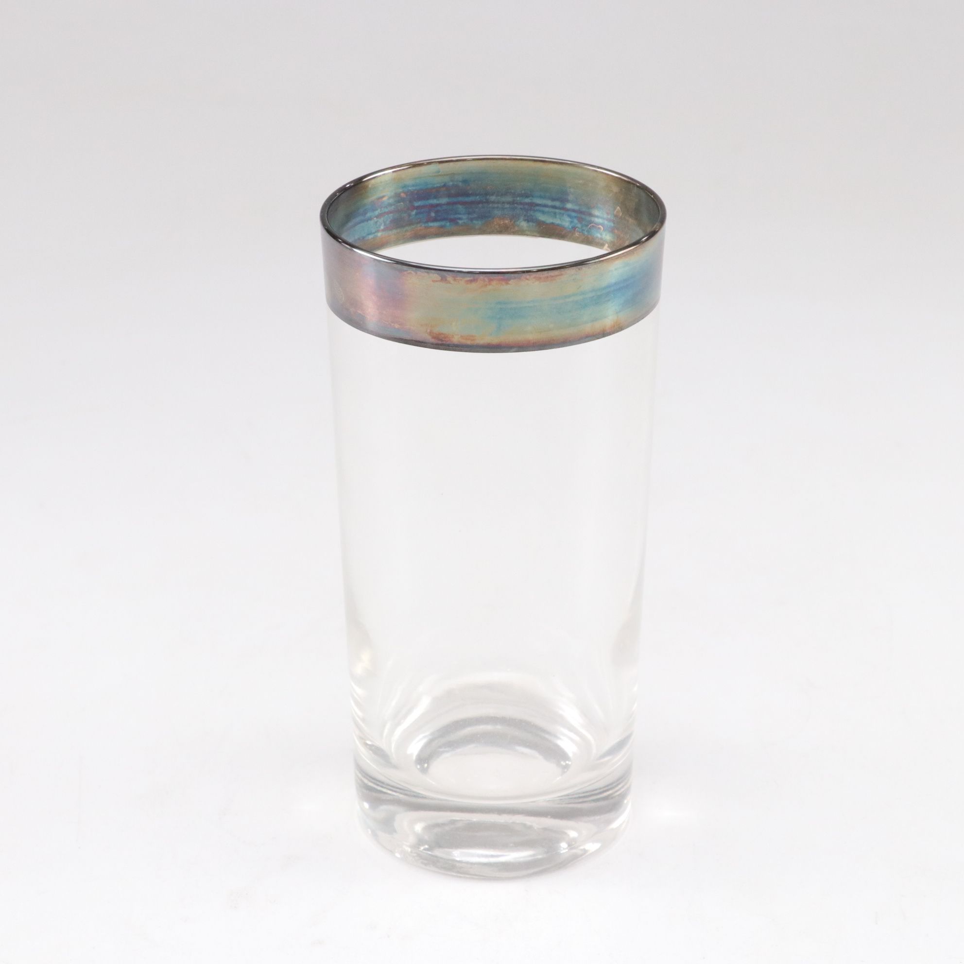 Silver Plate Rimmed Glasses & Bowls with Serving Tray