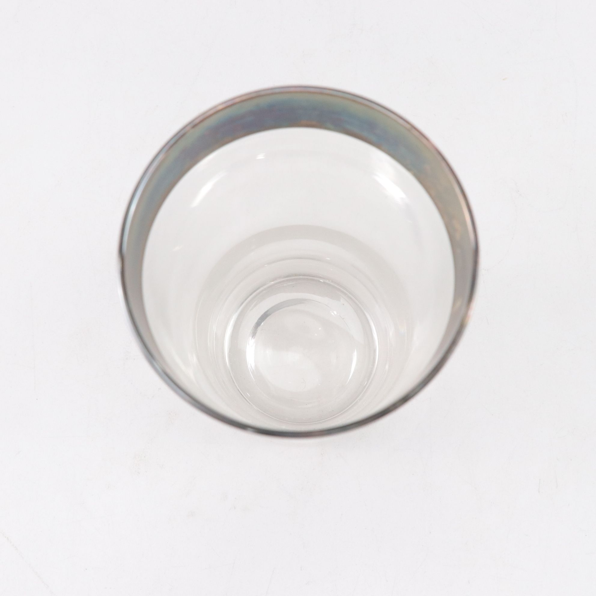 Silver Plate Rimmed Glasses & Bowls with Serving Tray