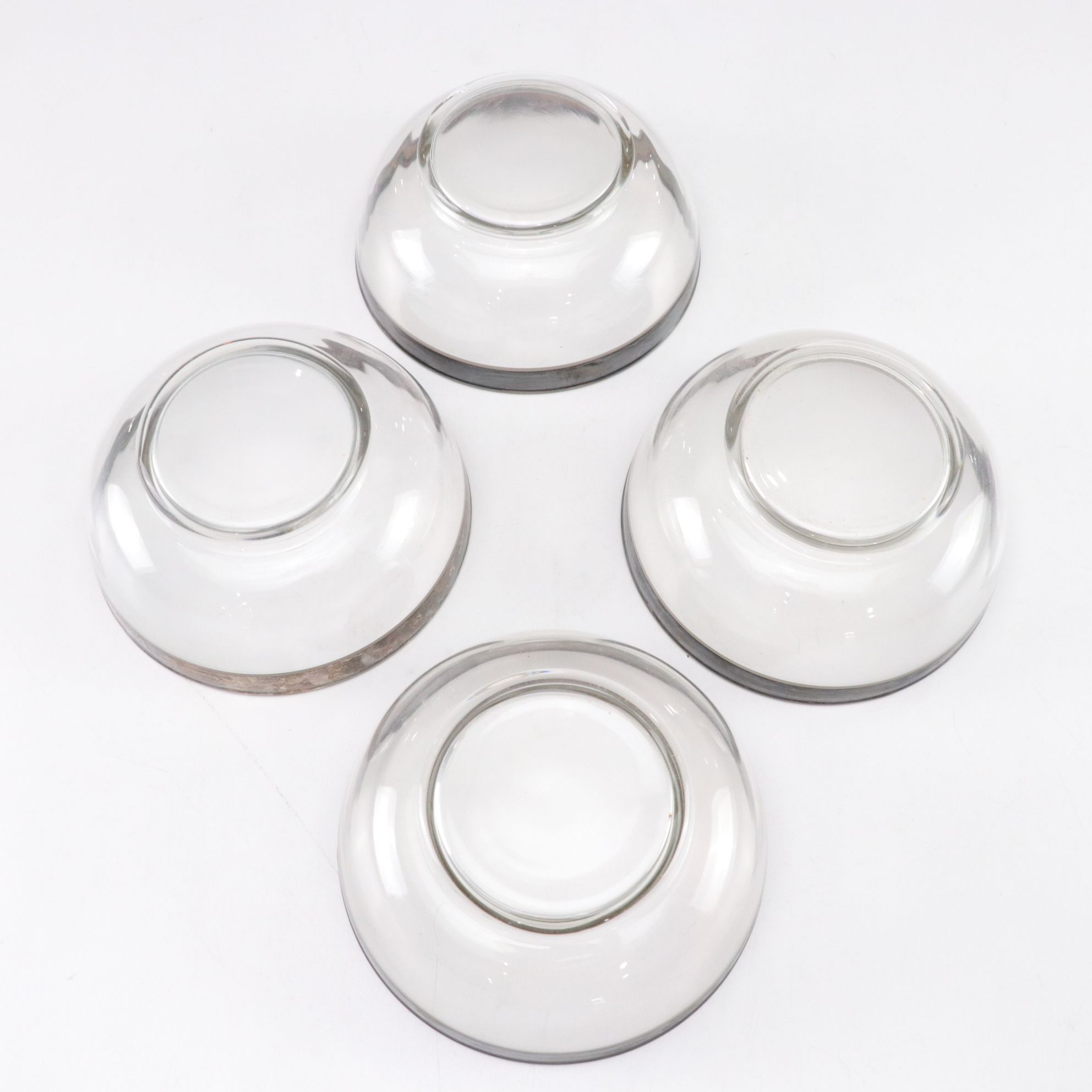 Silver Plate Rimmed Glasses & Bowls with Serving Tray