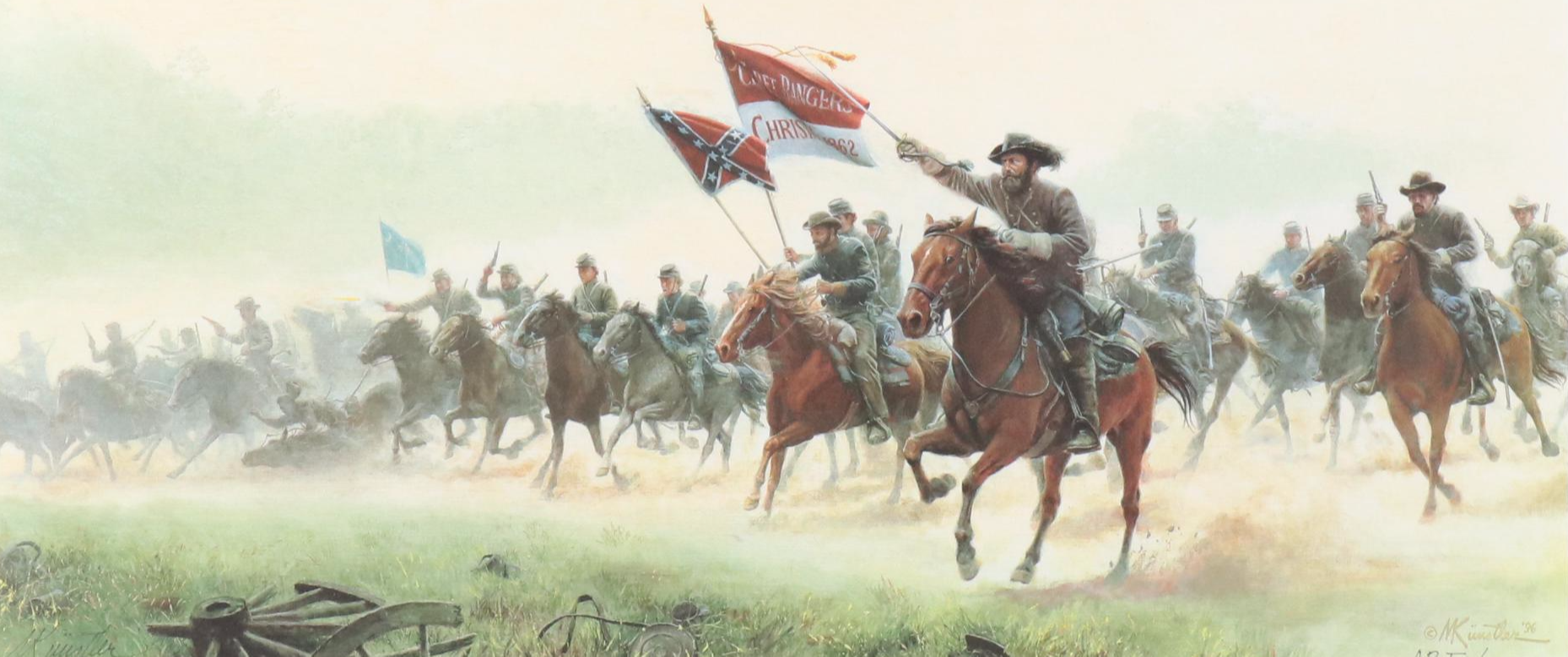 Mort Künstler Offset Lithograph "The Charge at Trevilion Station," 1996