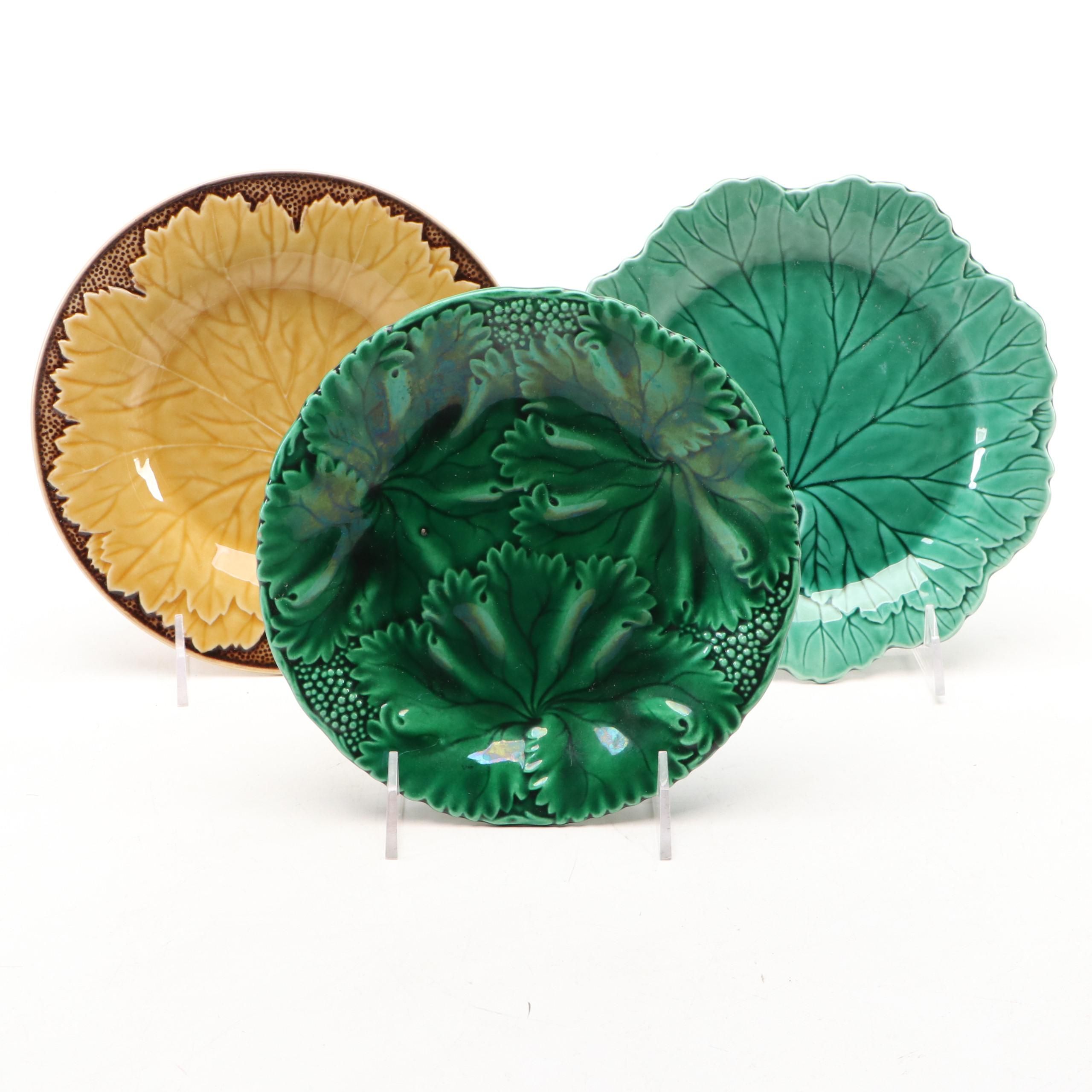 Bordallo Pinheiro, Wedgwood, and Other Majolica Plates, 20th Century