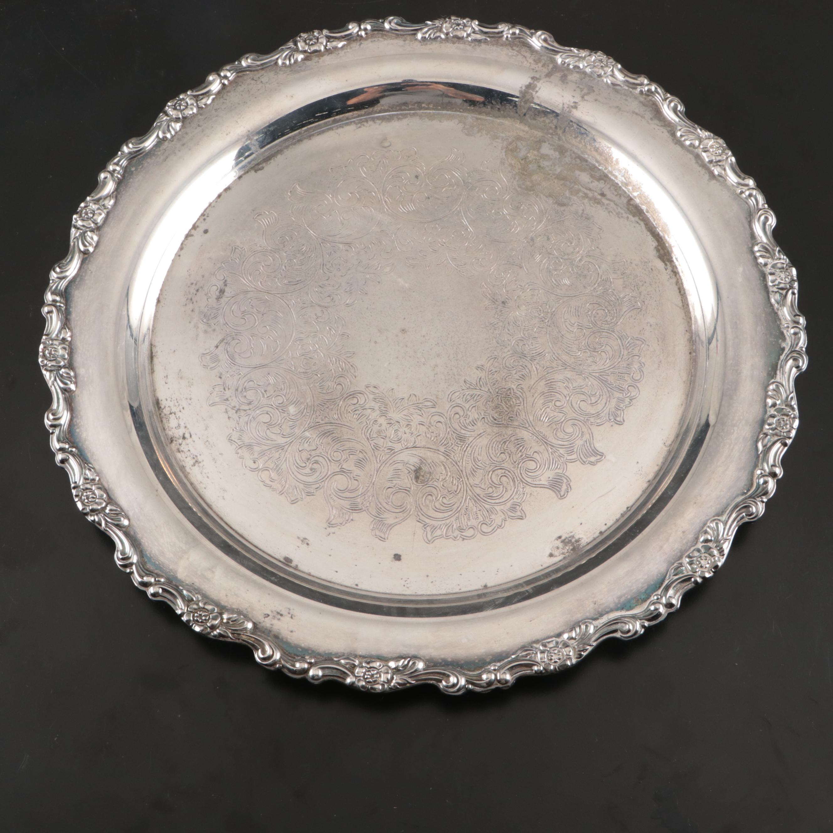 Wallace Sterling Plate, Sheridan Silver Plate Tray, and More Serveware