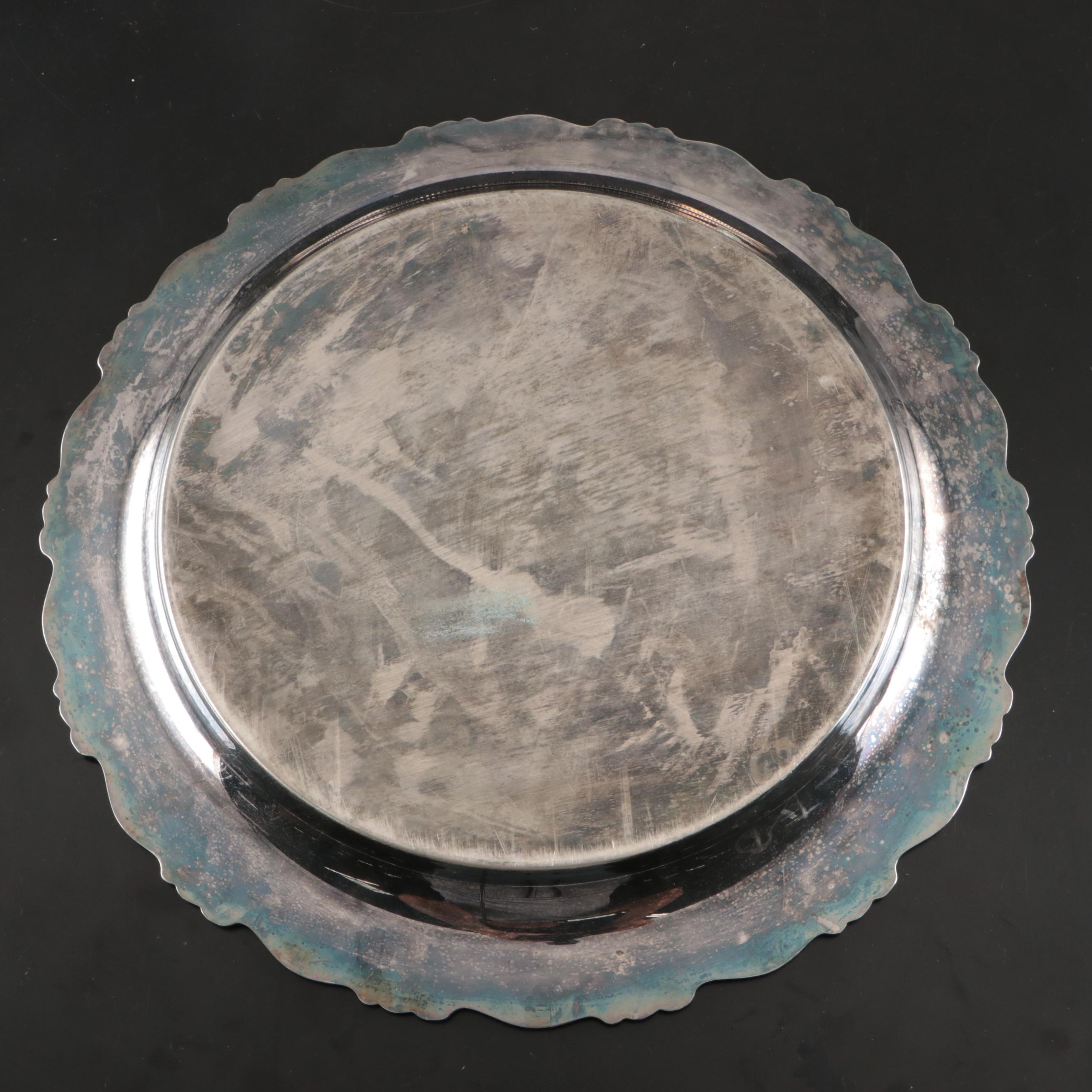 Wallace Sterling Plate, Sheridan Silver Plate Tray, and More Serveware
