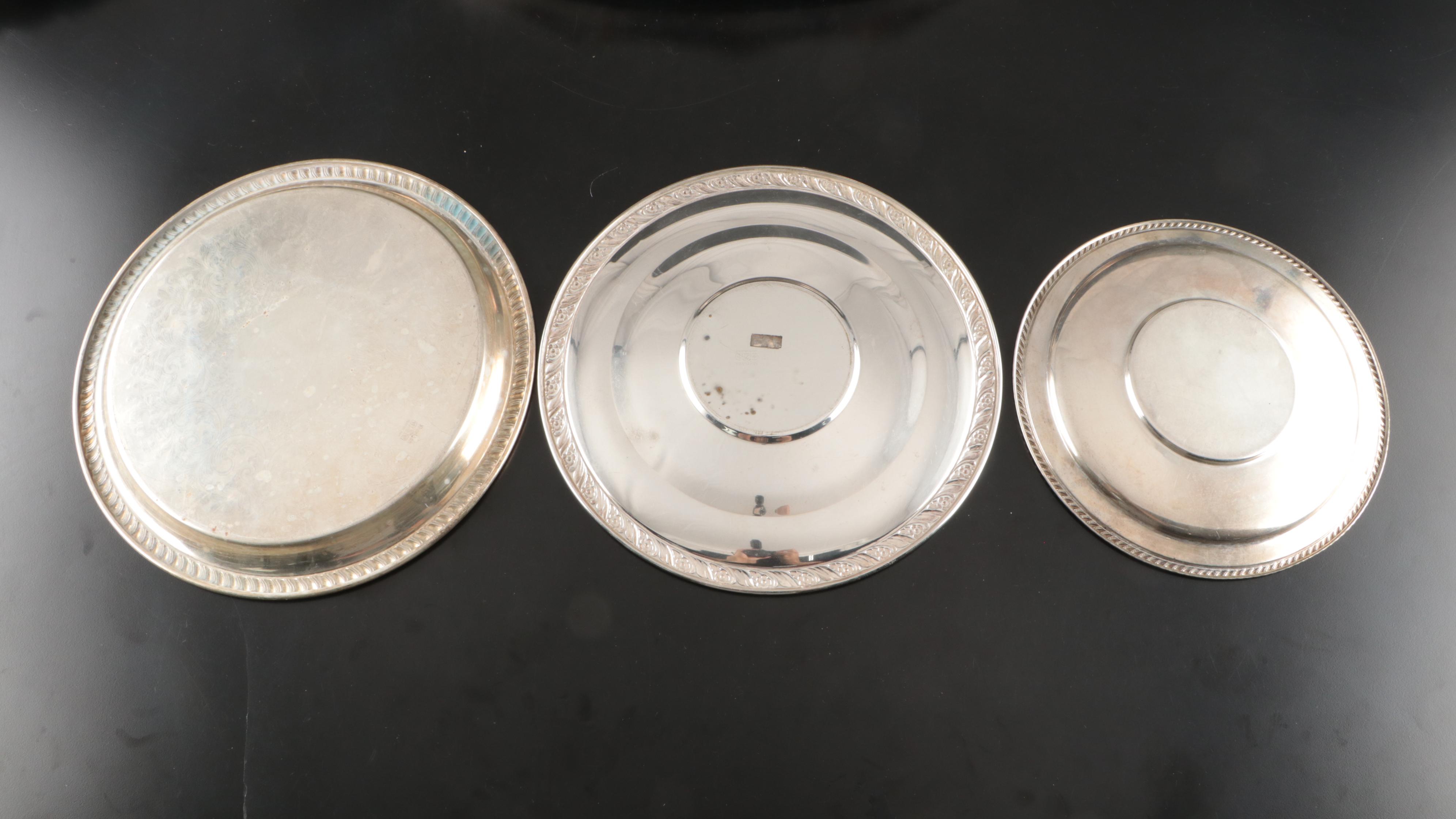 Wallace Sterling Plate, Sheridan Silver Plate Tray, and More Serveware