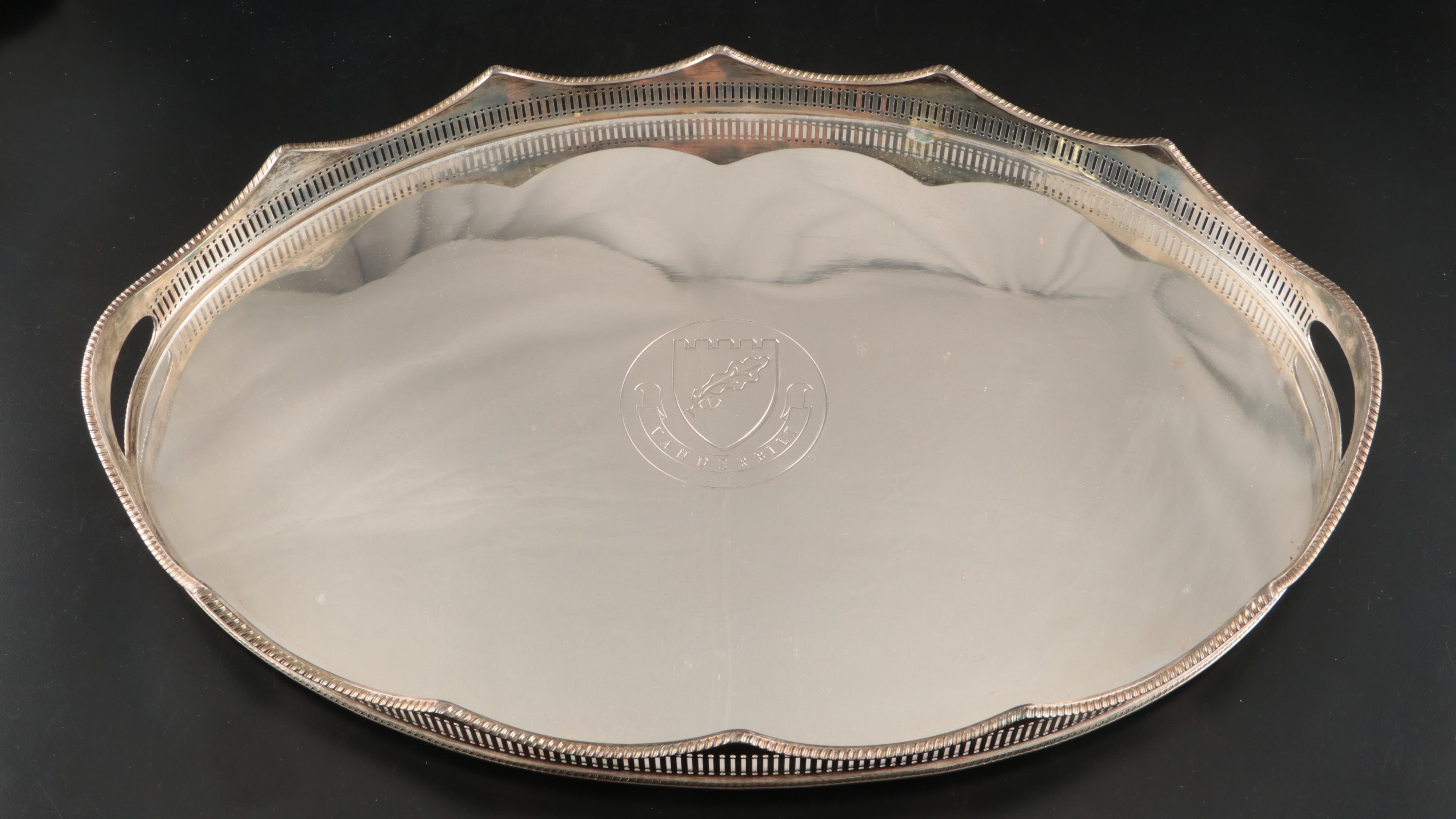 Wallace Sterling Plate, Sheridan Silver Plate Tray, and More Serveware