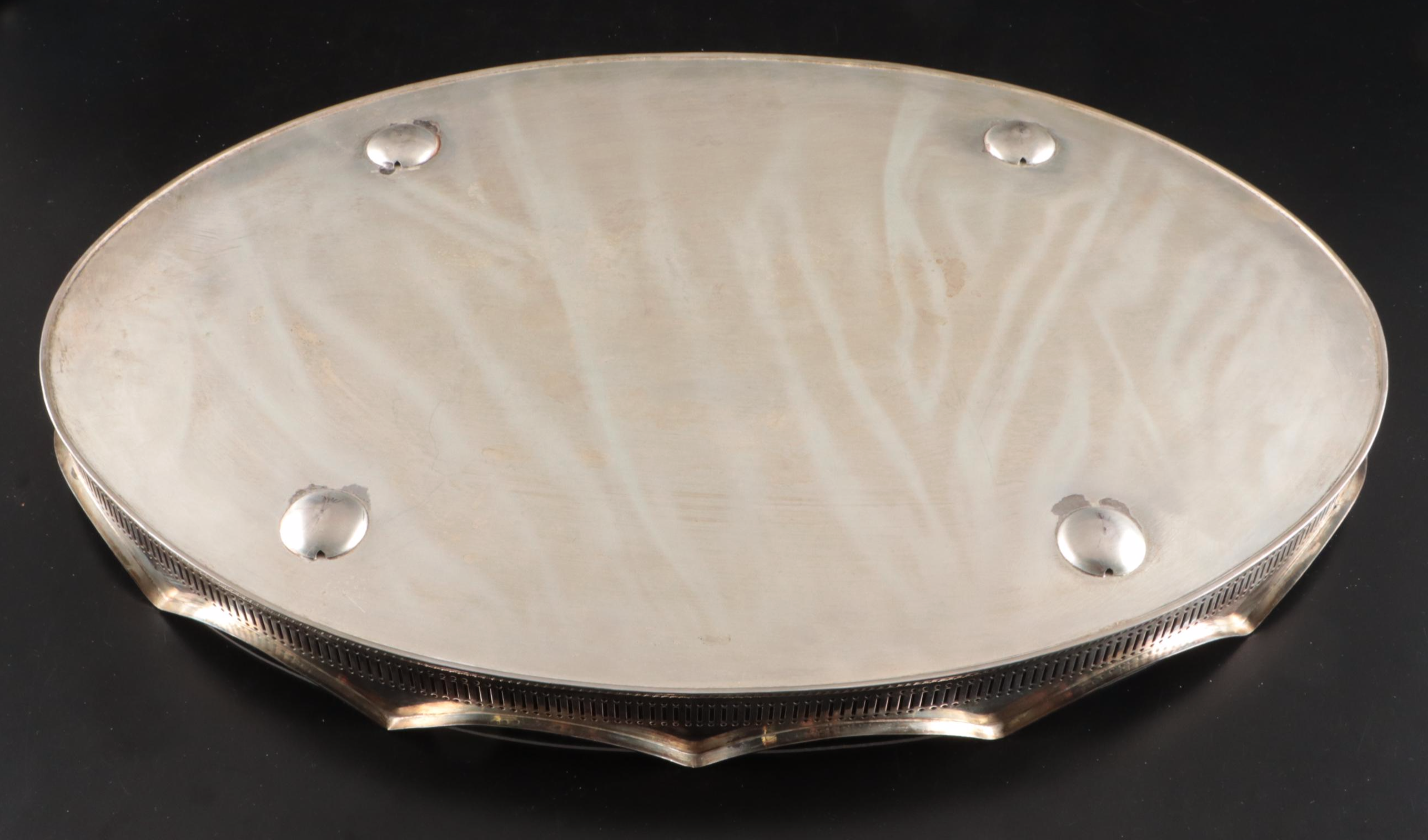 Wallace Sterling Plate, Sheridan Silver Plate Tray, and More Serveware