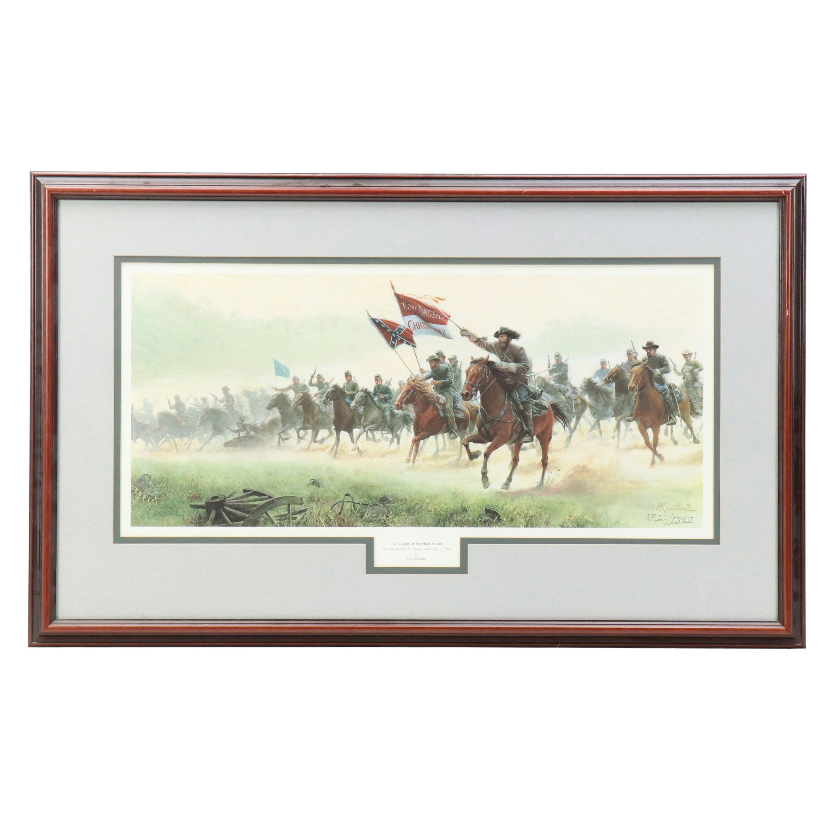 Mort Künstler Offset Lithograph "The Charge at Trevilion Station," 1996