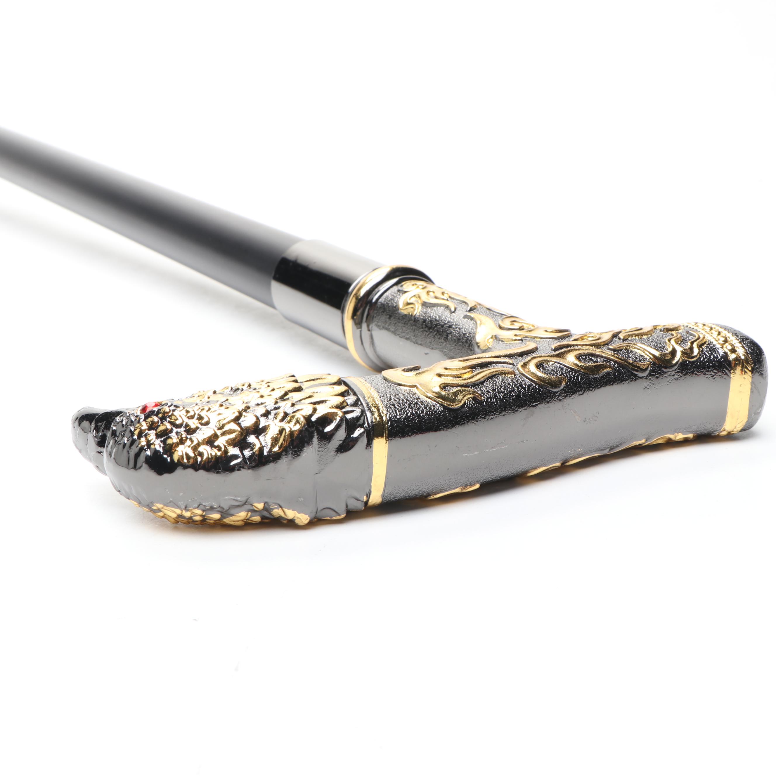 Embossed Eagle Head Derby-Handled Adjustable Sword Cane