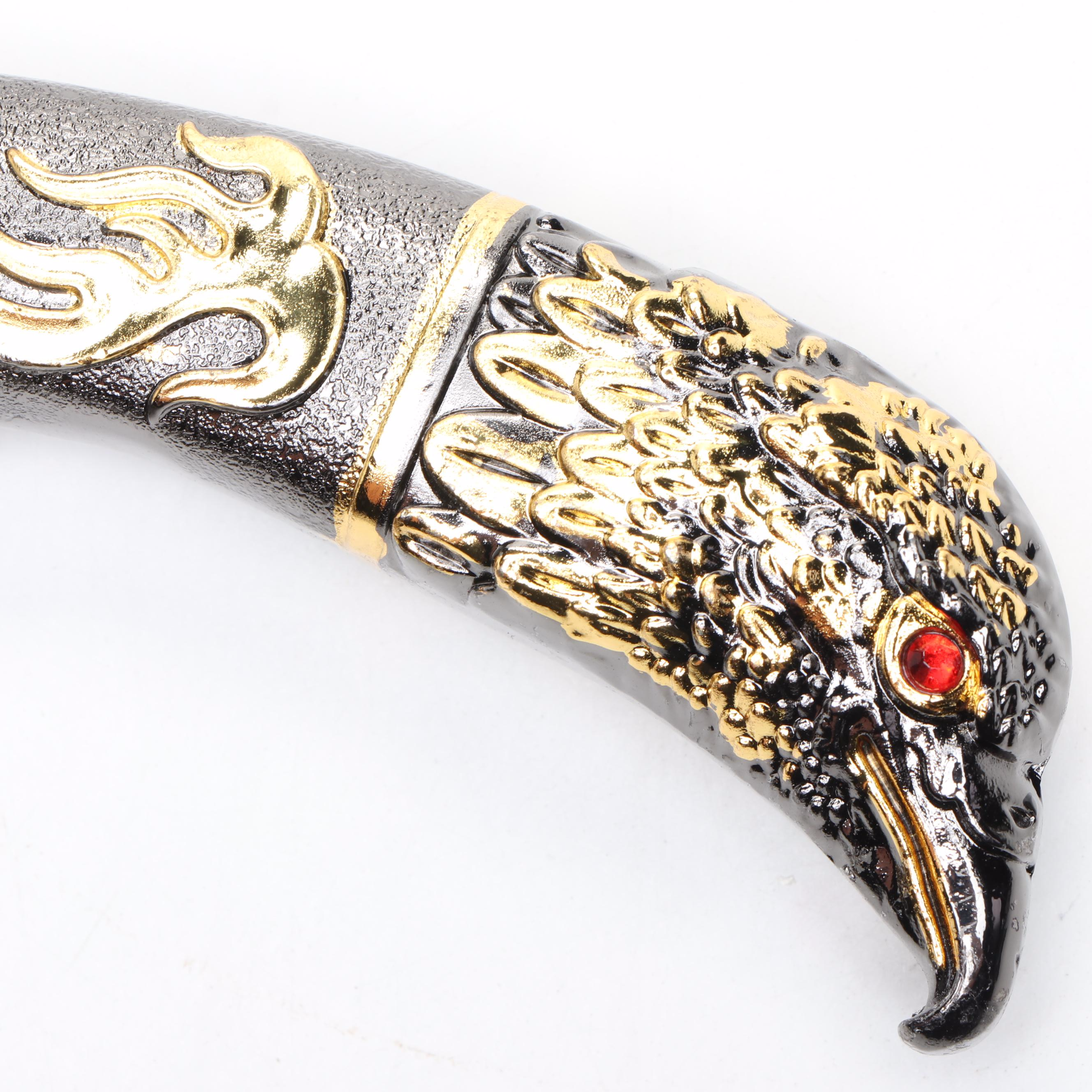 Embossed Eagle Head Derby-Handled Adjustable Sword Cane