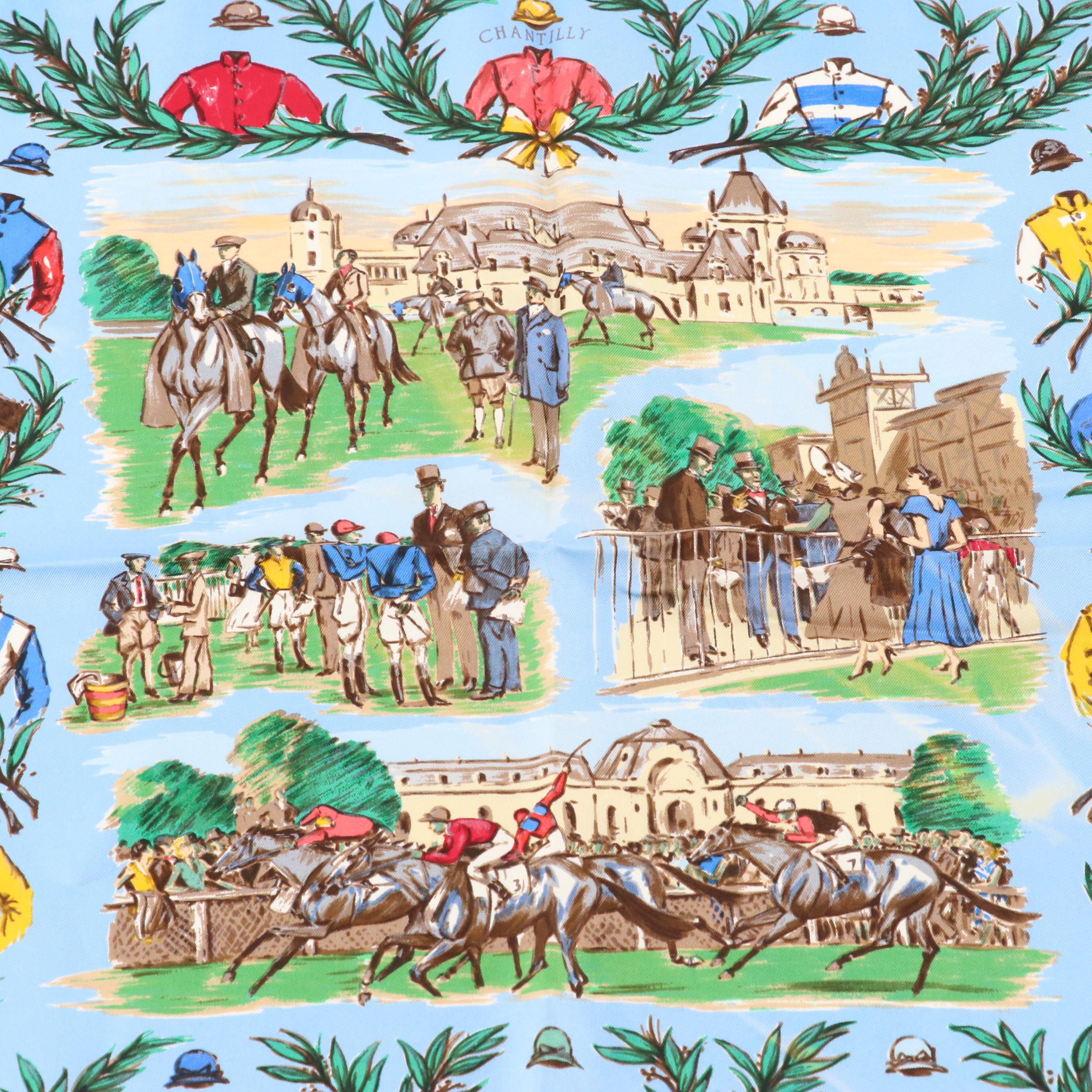 Hermès "Chantilly" Silk Twill Scarf 45