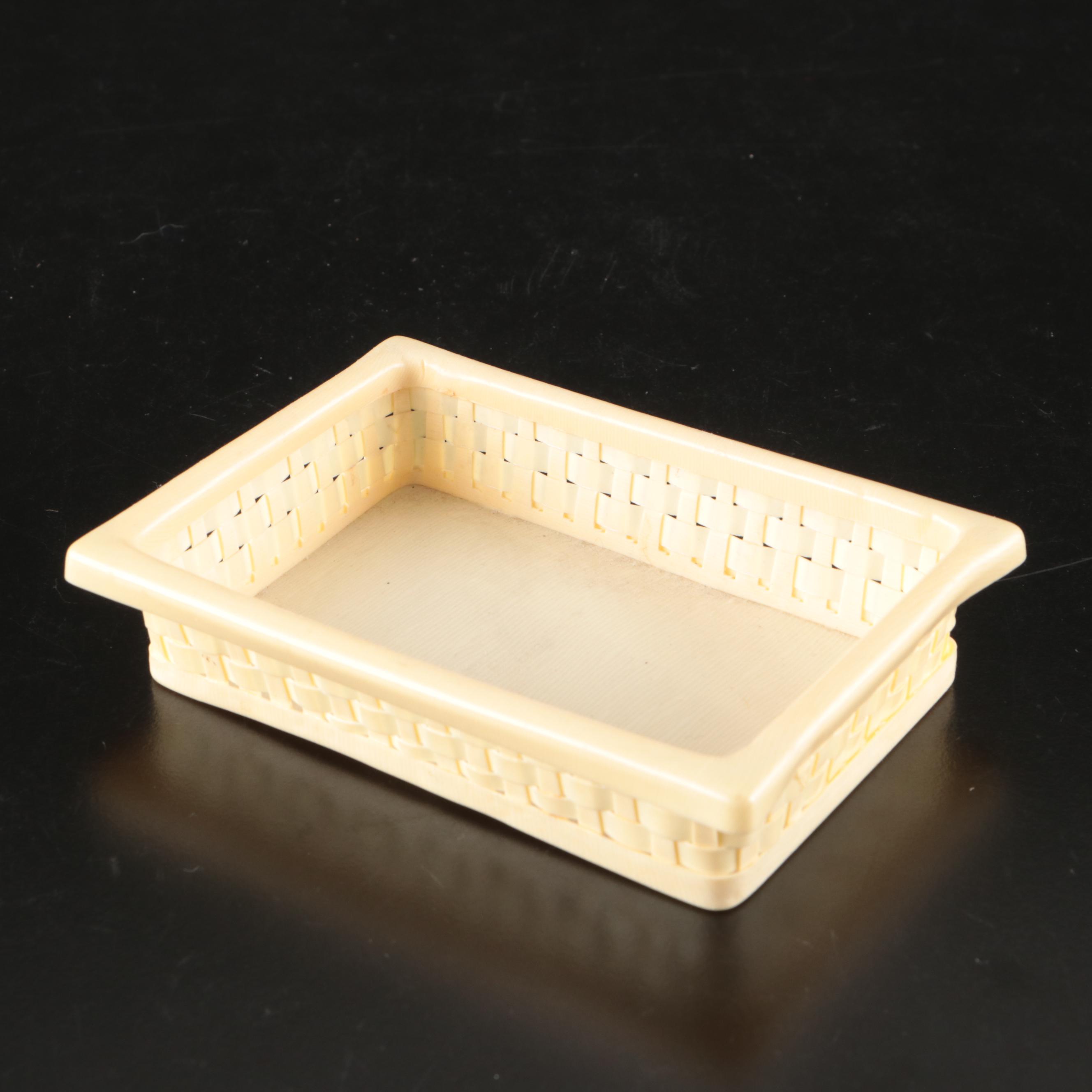 Photographs of Men and Women in Celluloid Frames with Dish