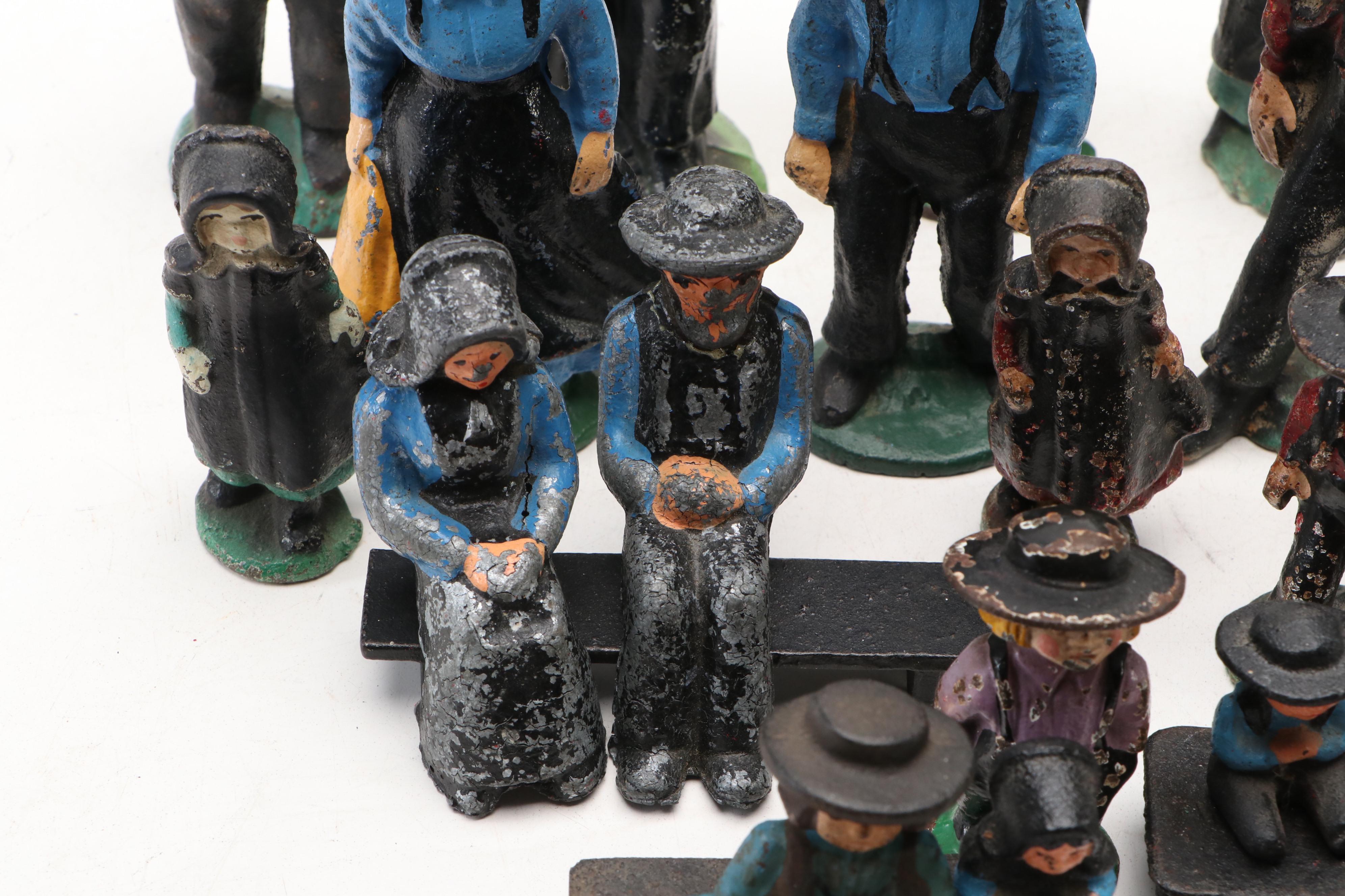 Wilton and Other Cast Iron Amish Figurines, 20th Century