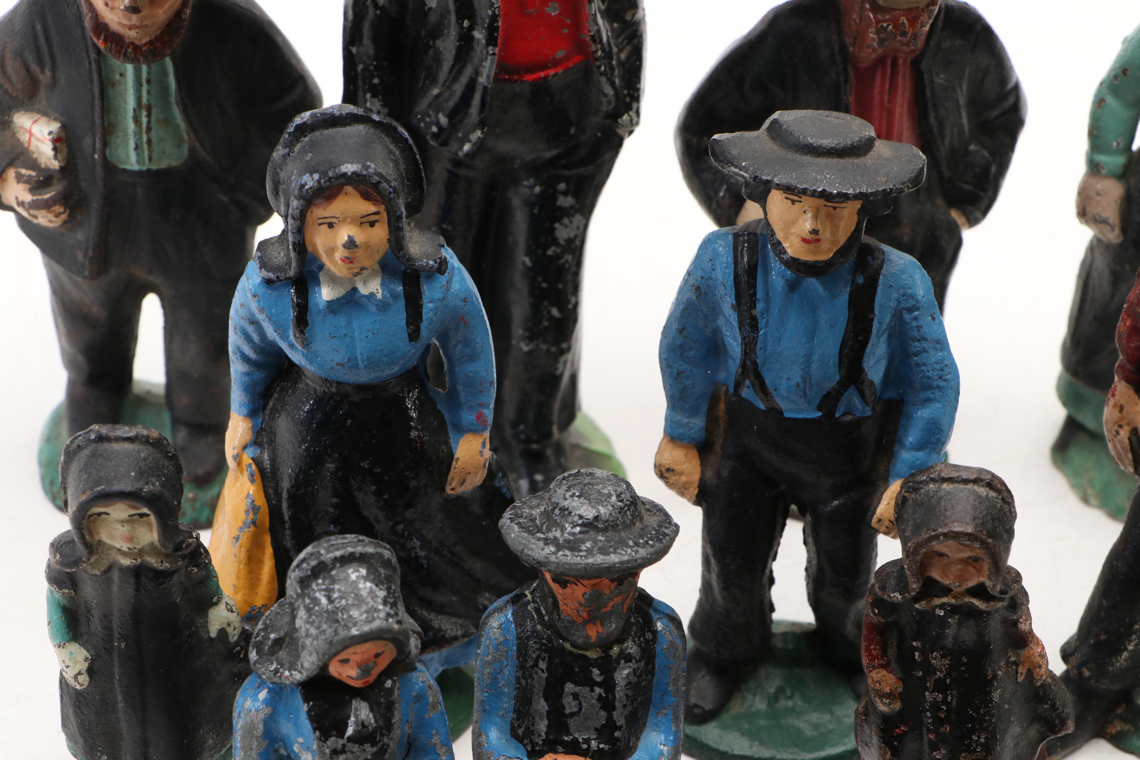 Wilton and Other Cast Iron Amish Figurines, 20th Century