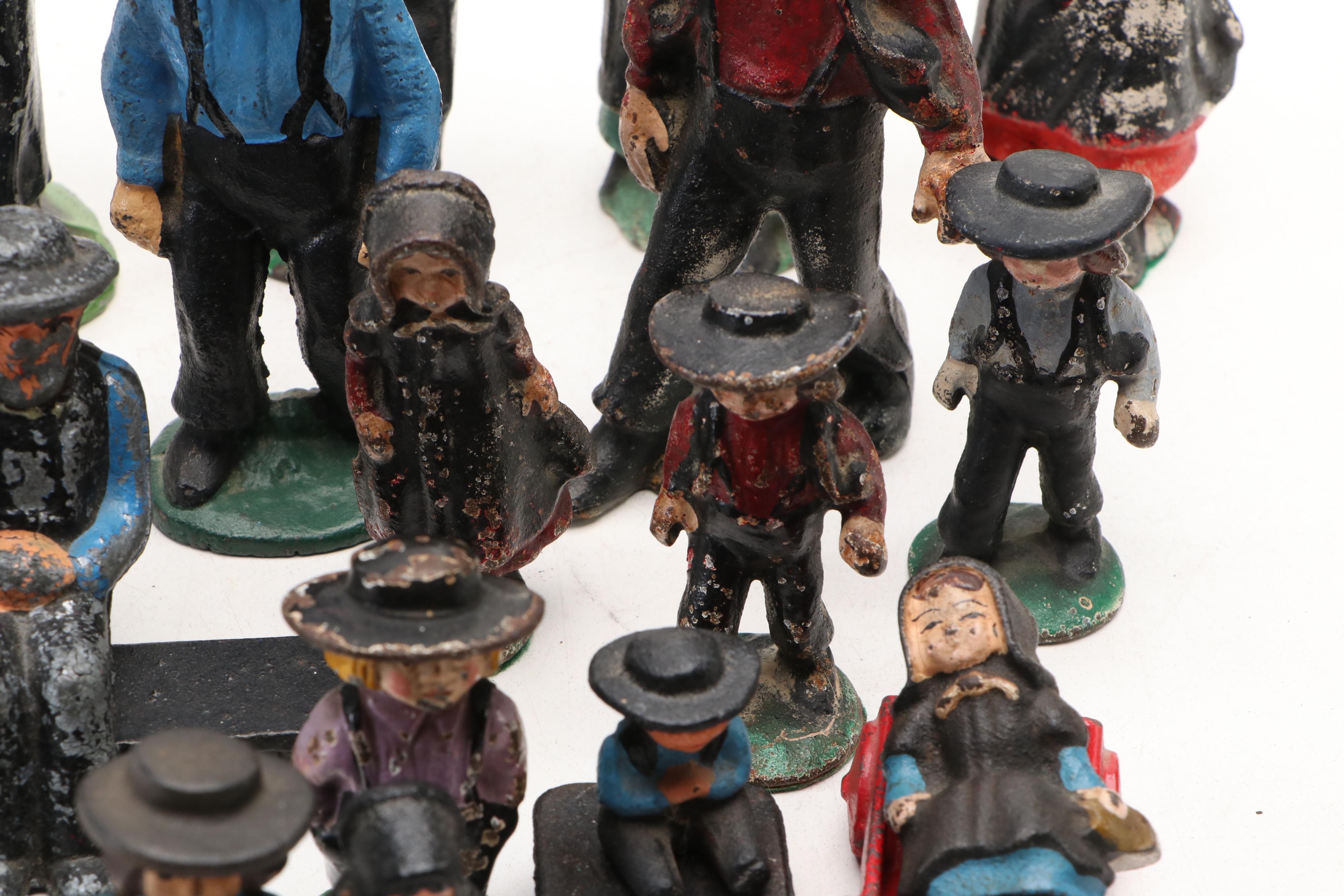 Wilton and Other Cast Iron Amish Figurines, 20th Century