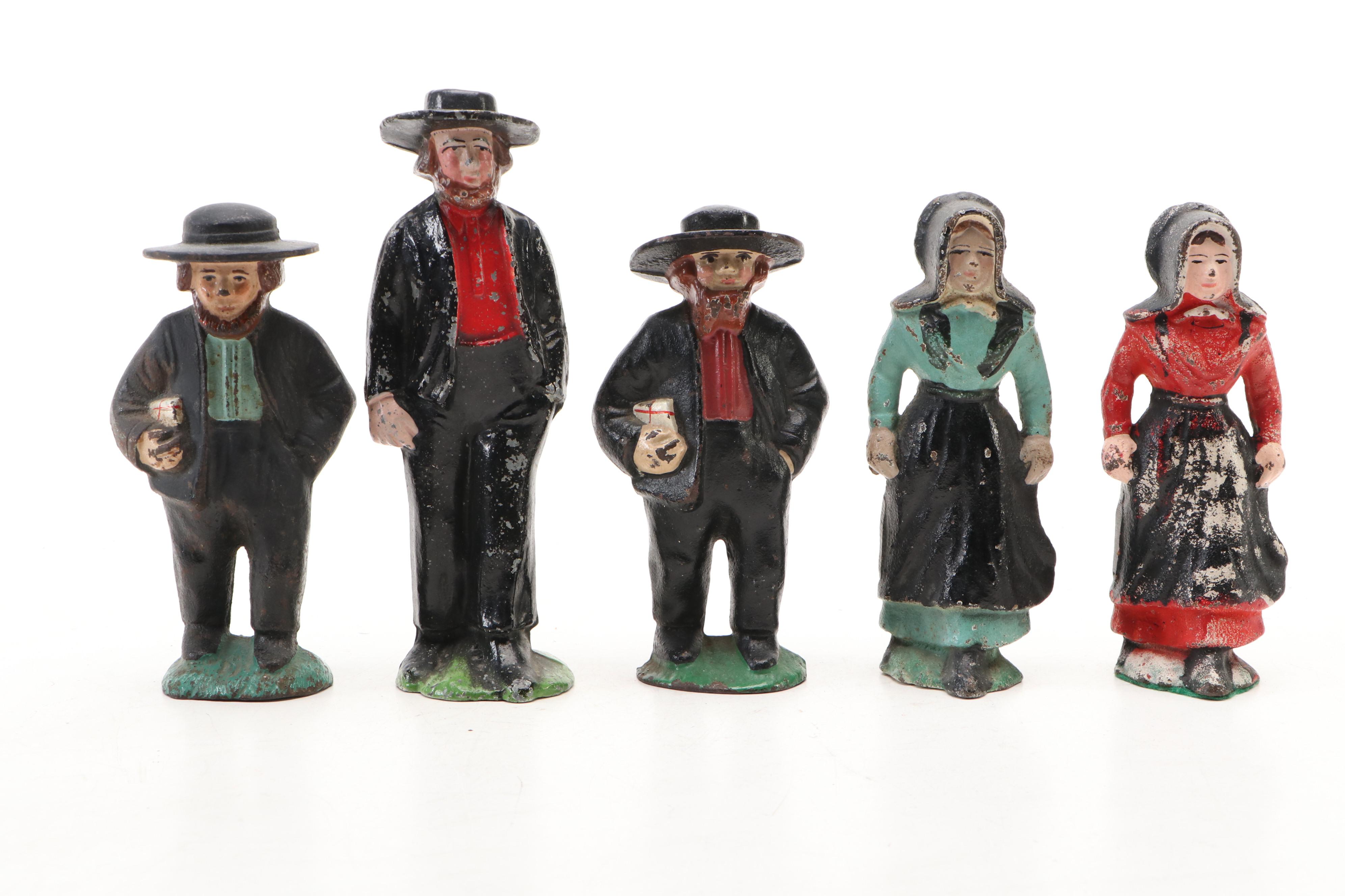 Wilton and Other Cast Iron Amish Figurines, 20th Century