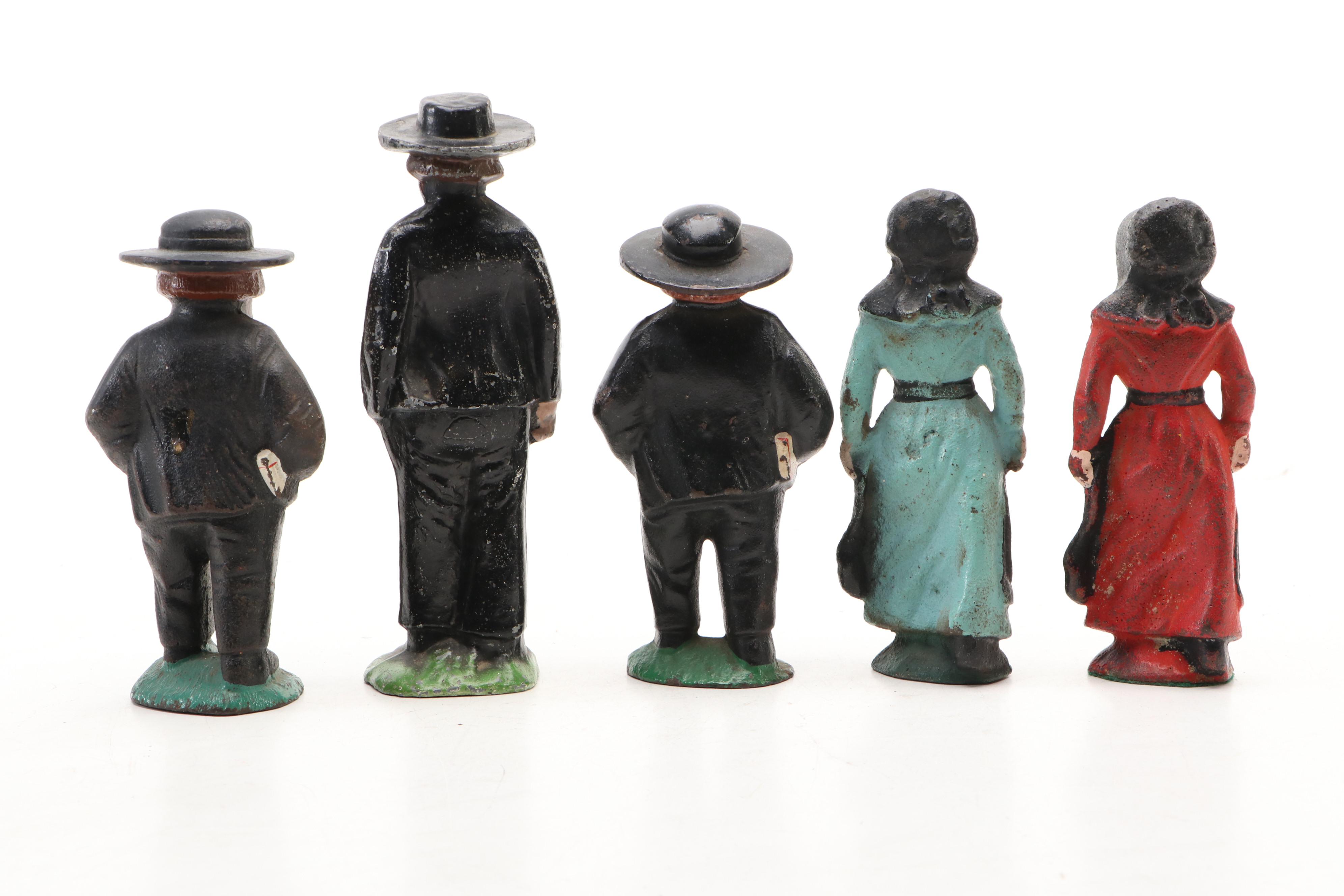 Wilton and Other Cast Iron Amish Figurines, 20th Century