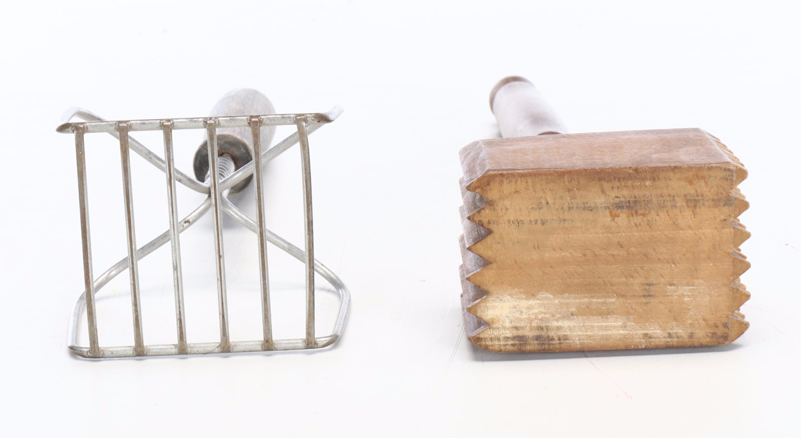 Vintage Wooden Rolling Pins with Other Kitchen Utensils