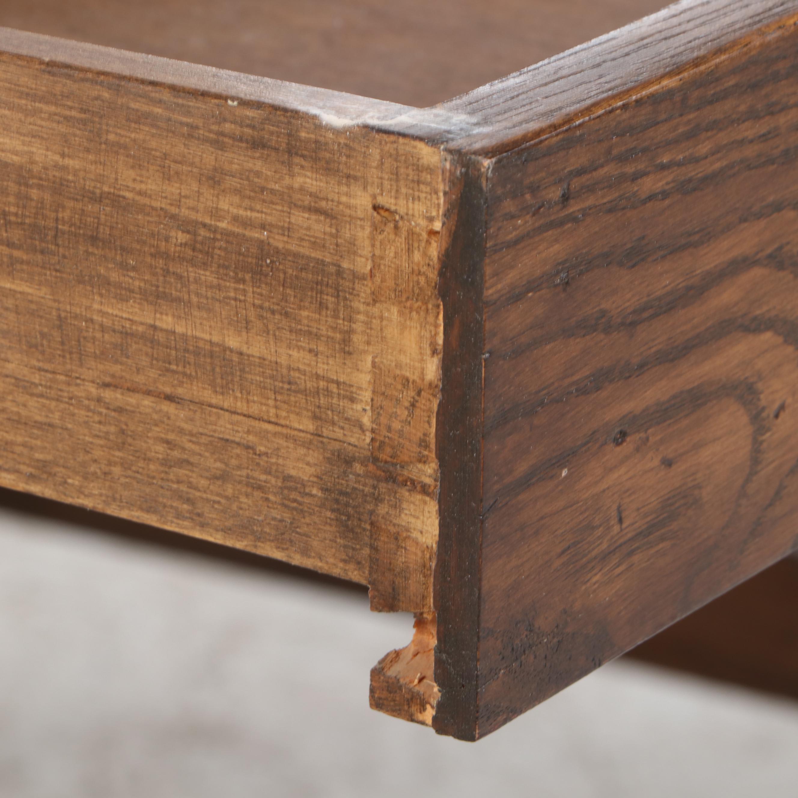 George III Style Oak Writing Table, 20th Century