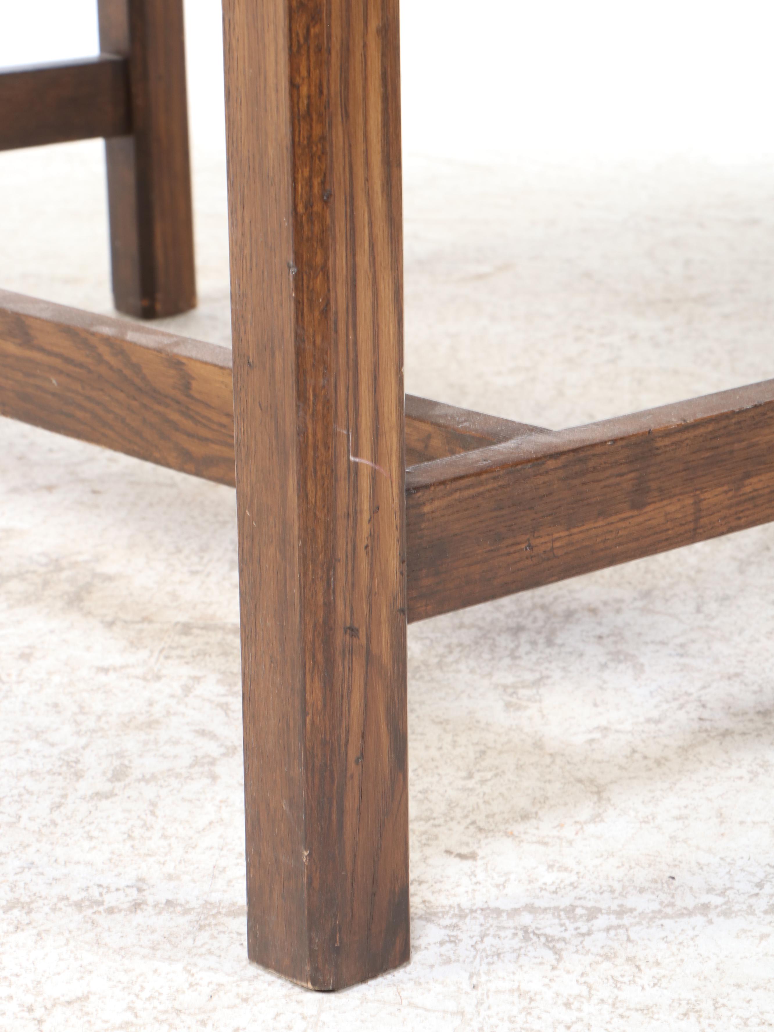 George III Style Oak Writing Table, 20th Century