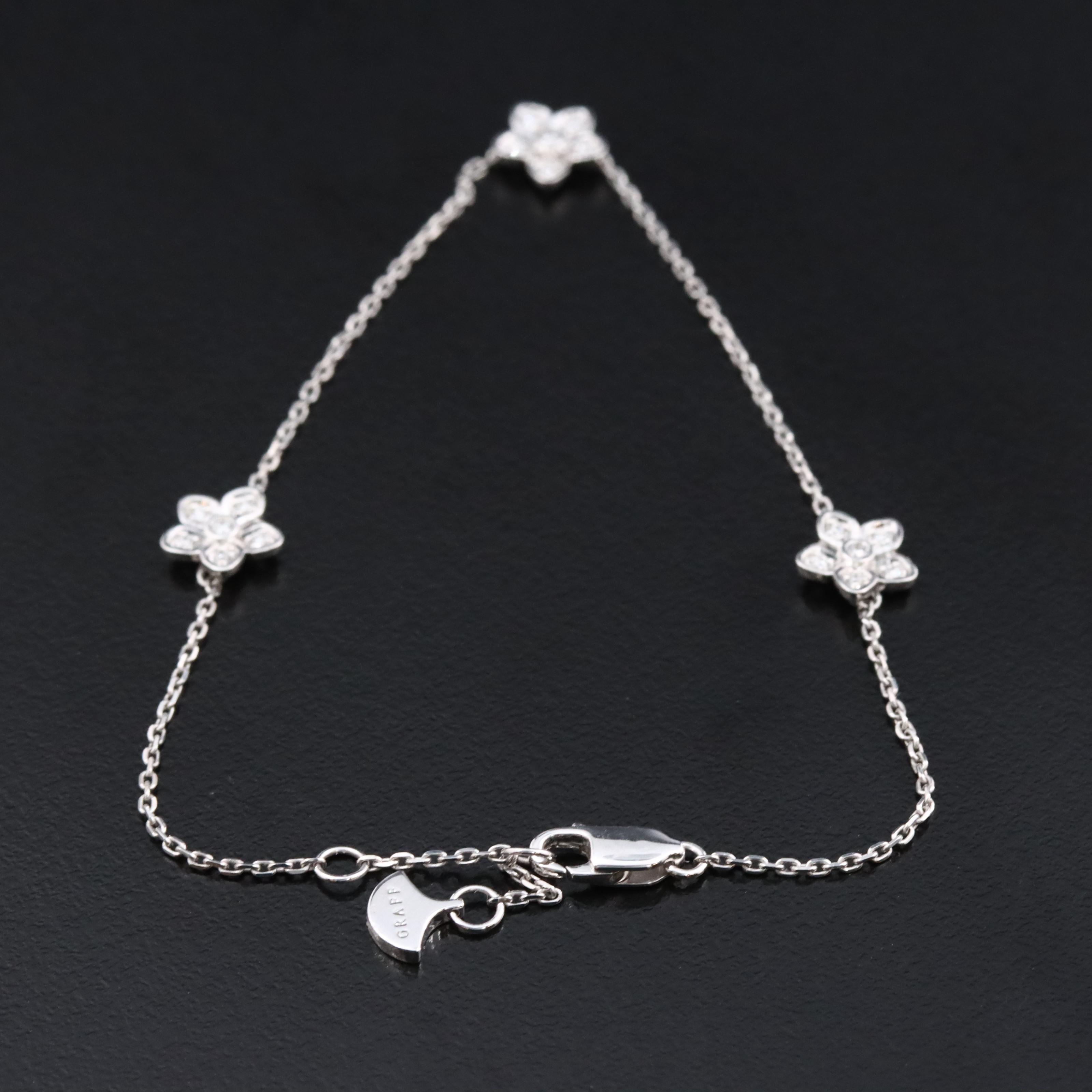 Graff Wild Flower 18K Diamond Petite Pavè Bracelet